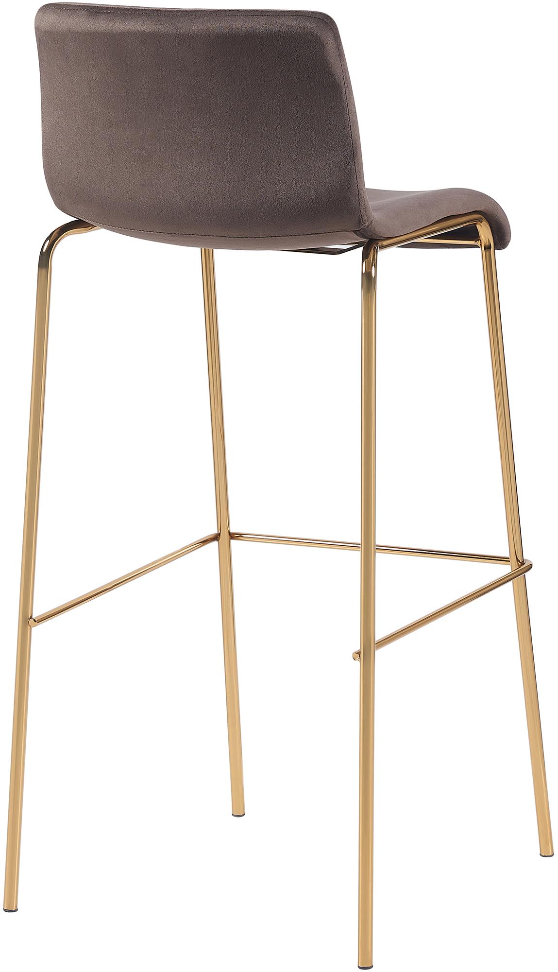 Sgabello da bar Hoover in velluto con struttura a quattro gambe oro