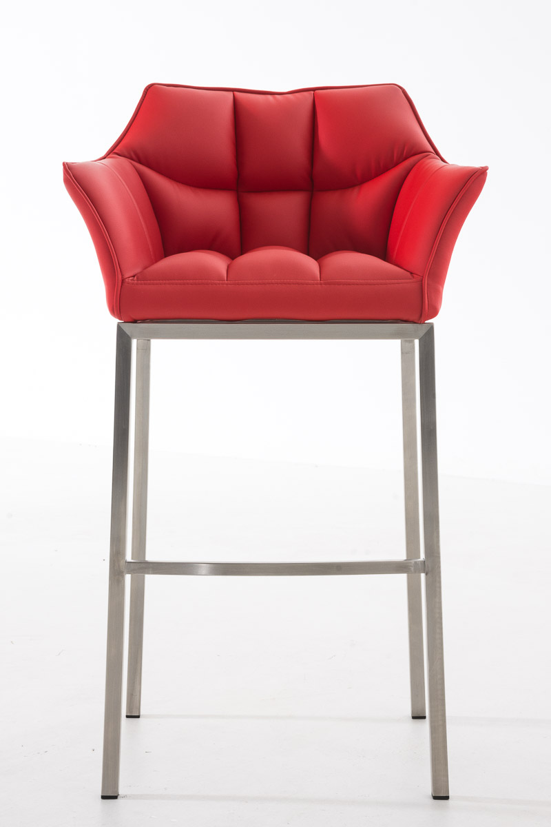 Sgabello da Bar Damaso in Similpelle con Base a Quattro Gambe