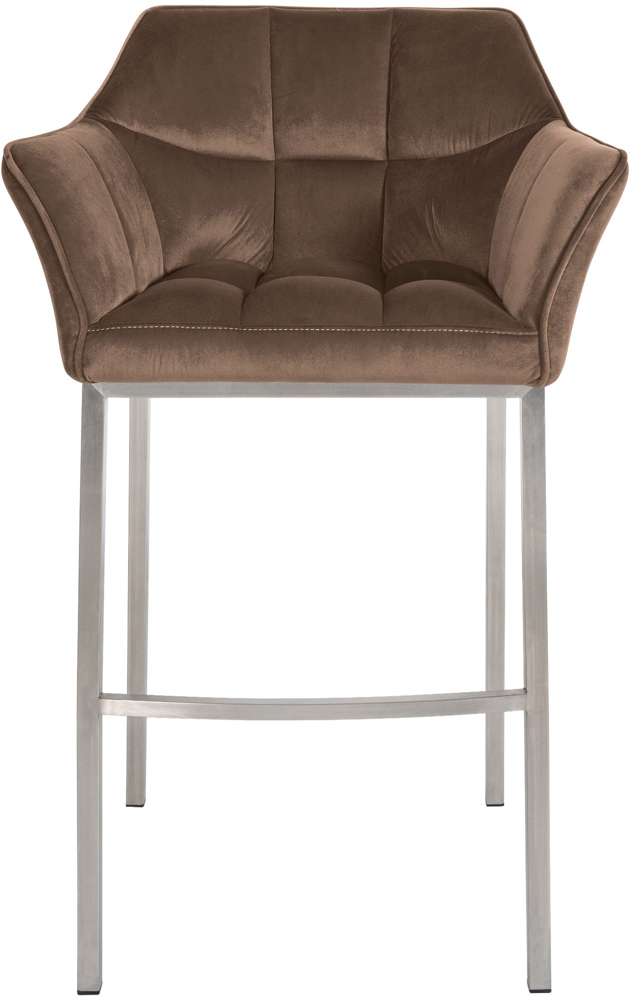 Set di 2 sgabelli bar Damaso in velluto con base a quattro gambe