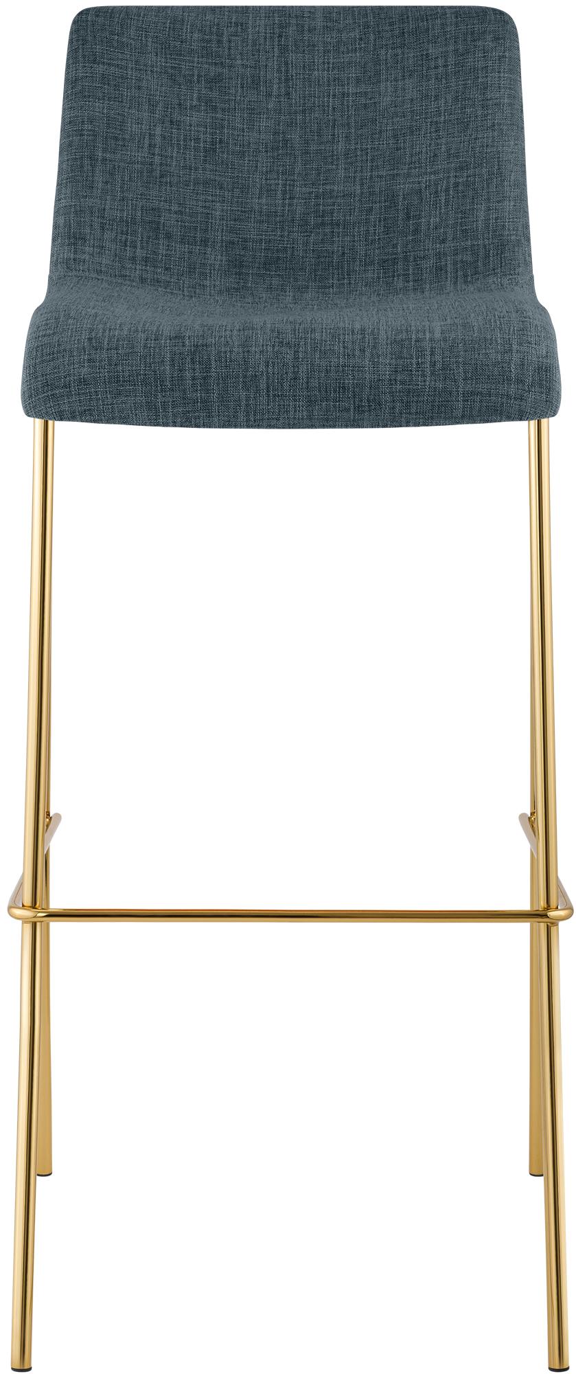 Set 2 Sgabelli Bar Hover in Tessuto, Gambe Effetto Oro