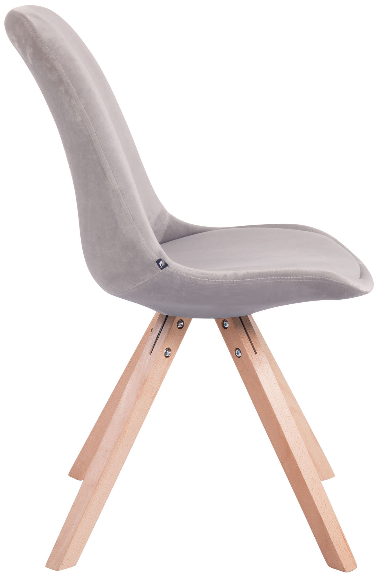 Sedia Toulouse in velluto gambe quadrate