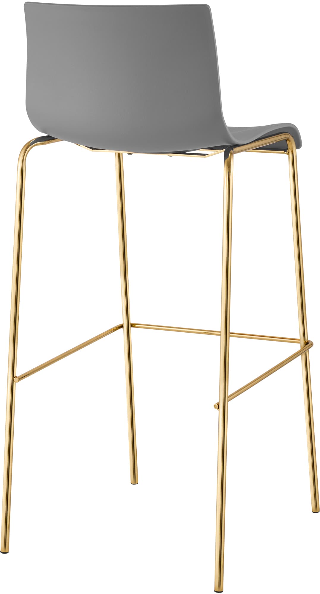 Sgabello da Bar Hover in Plastica, Telaio a Quattro Gambe in Oro