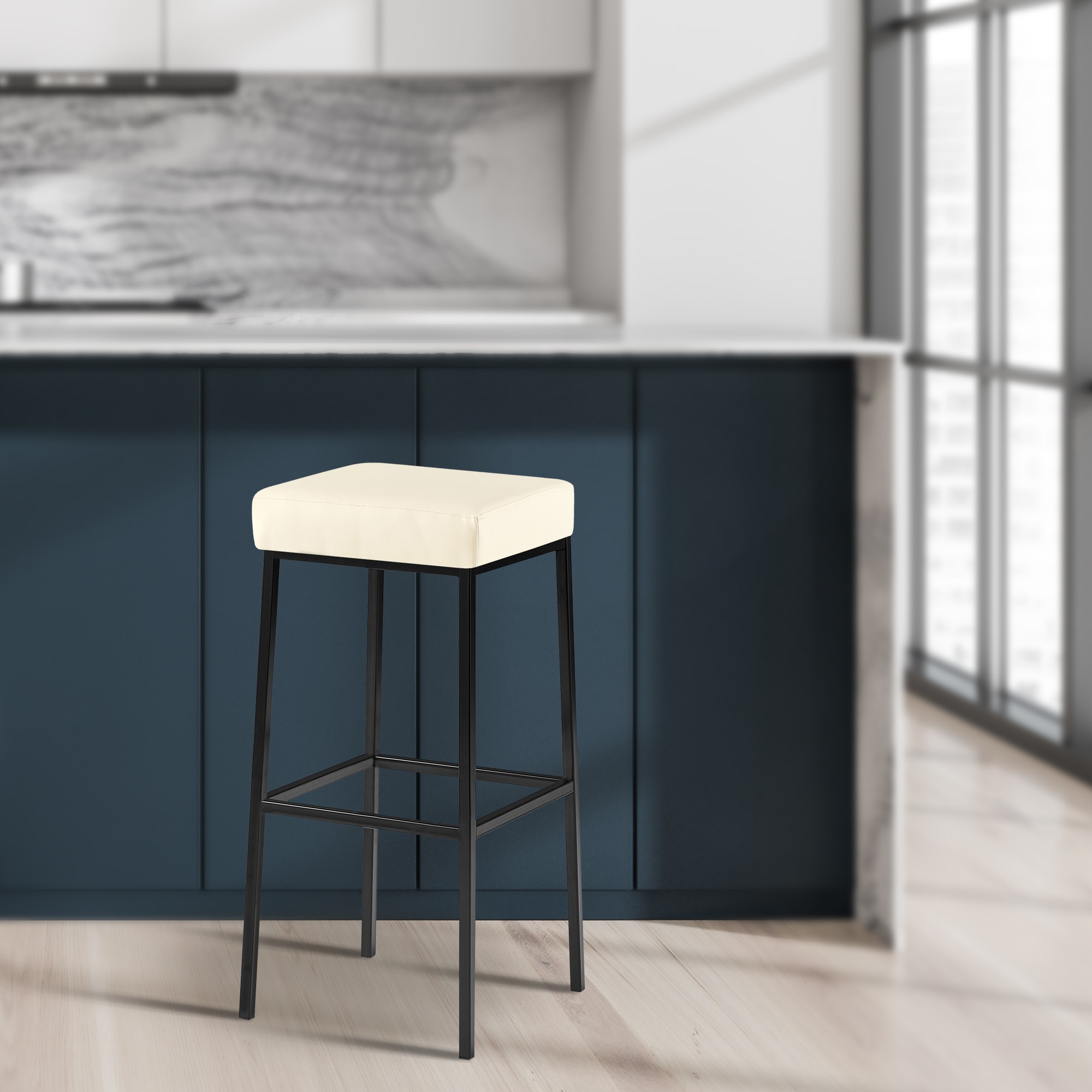 Set 2 sgabelli bar Montreal con rivestimento in pelle sintetica