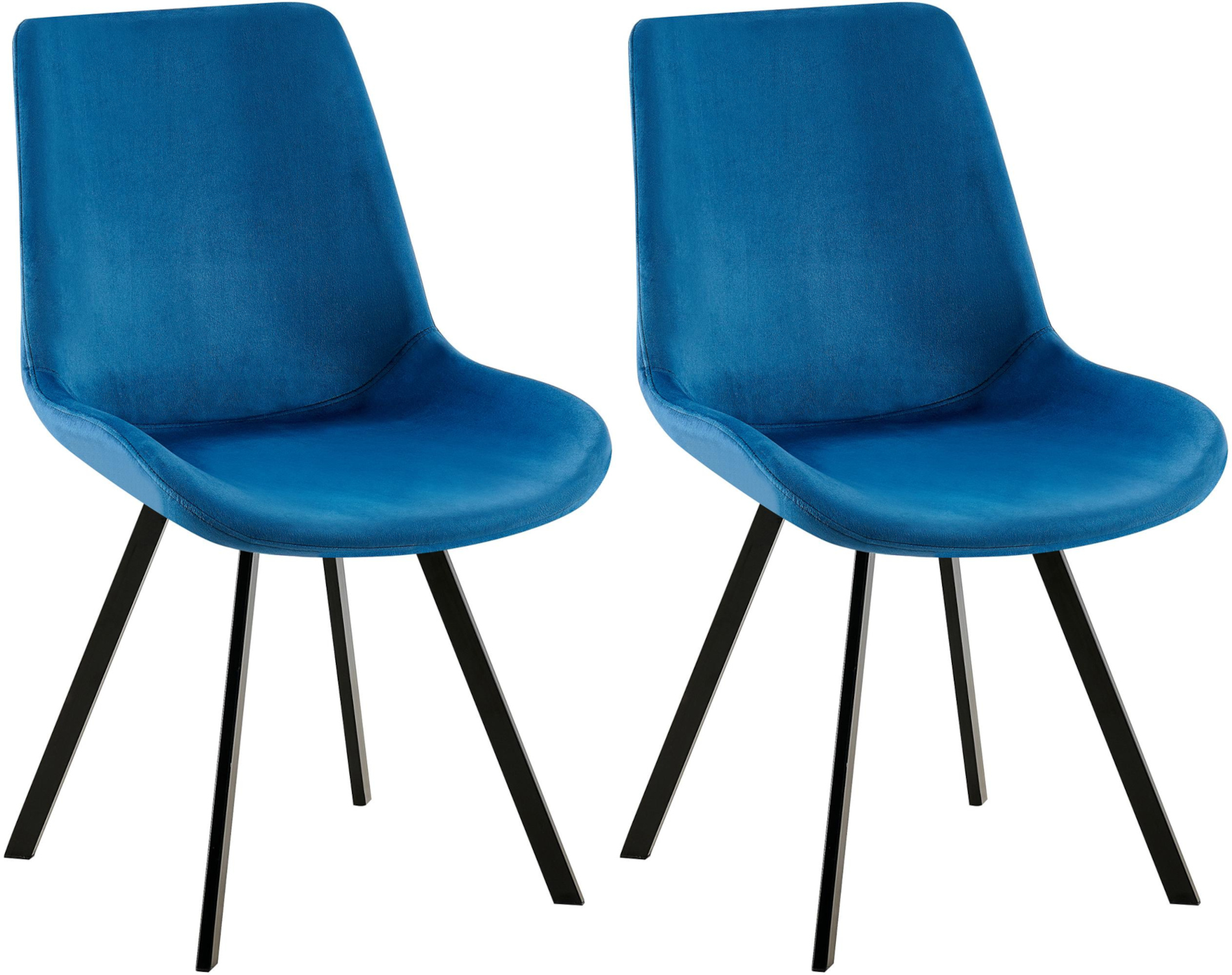 Set di 2 sedie da pranzo Lewes in velluto