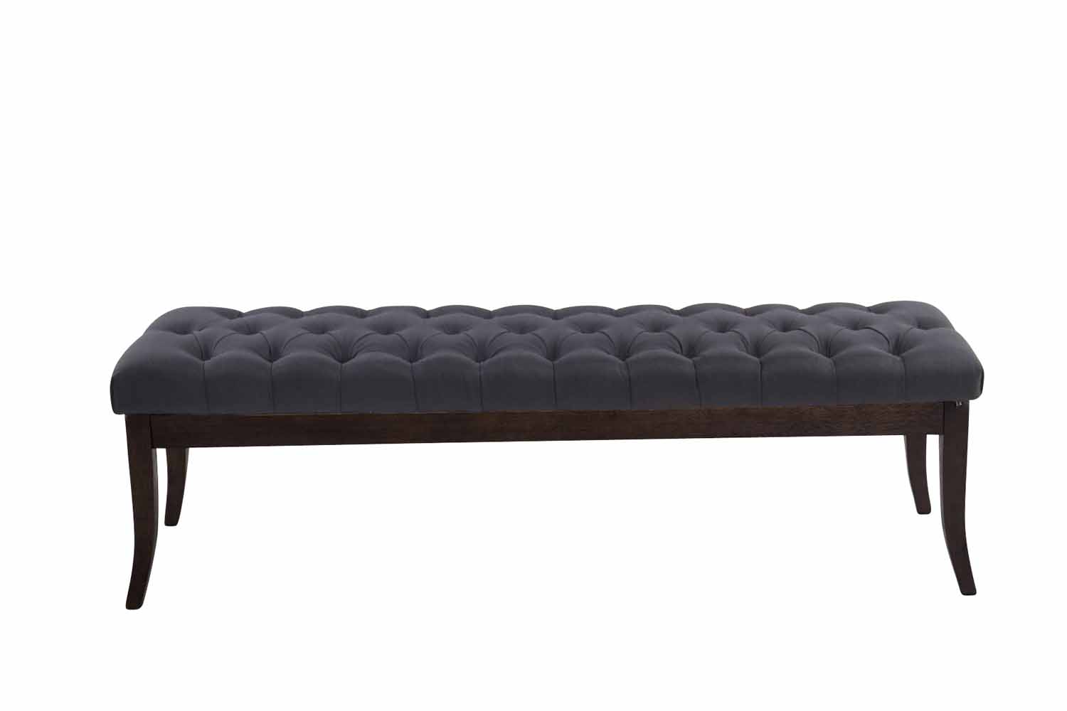 Panca design RAMSES in legno scuro antico e tessuto