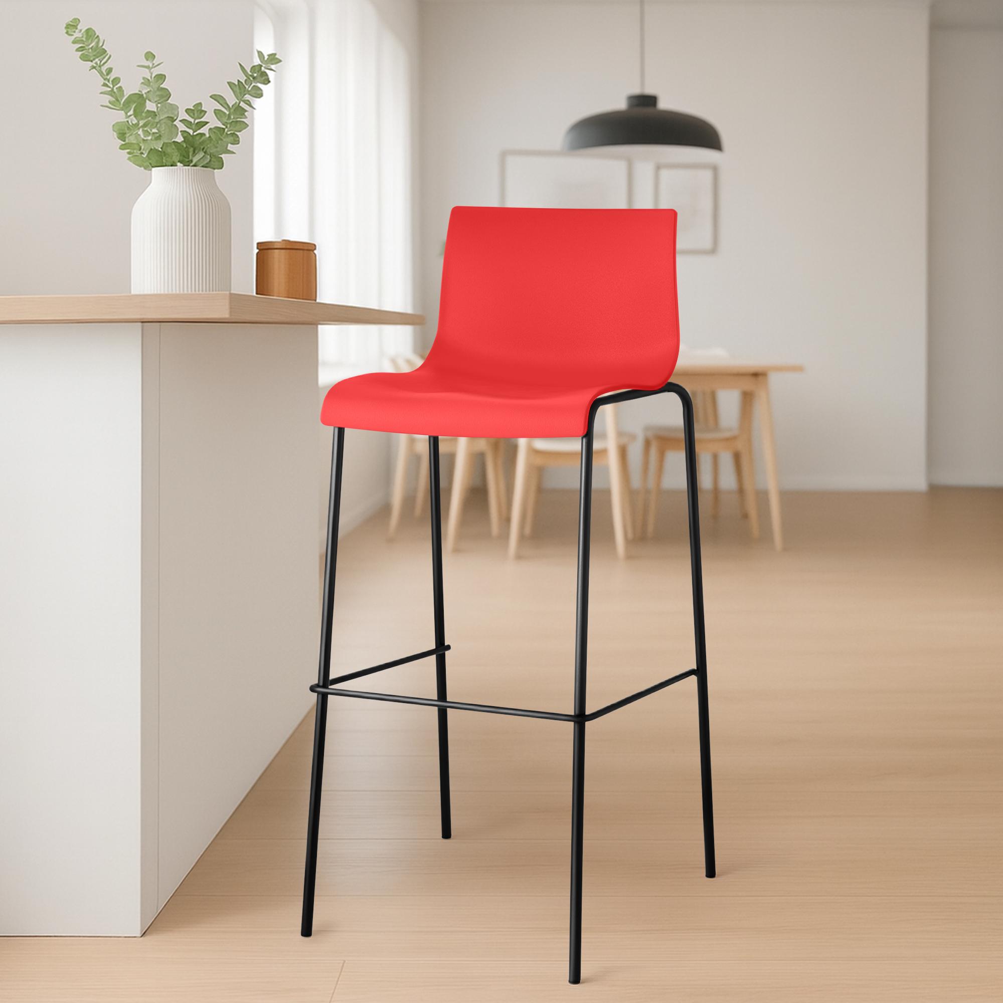 Set di 2 sgabelli da bar Hover in plastica con base a 4 gambe