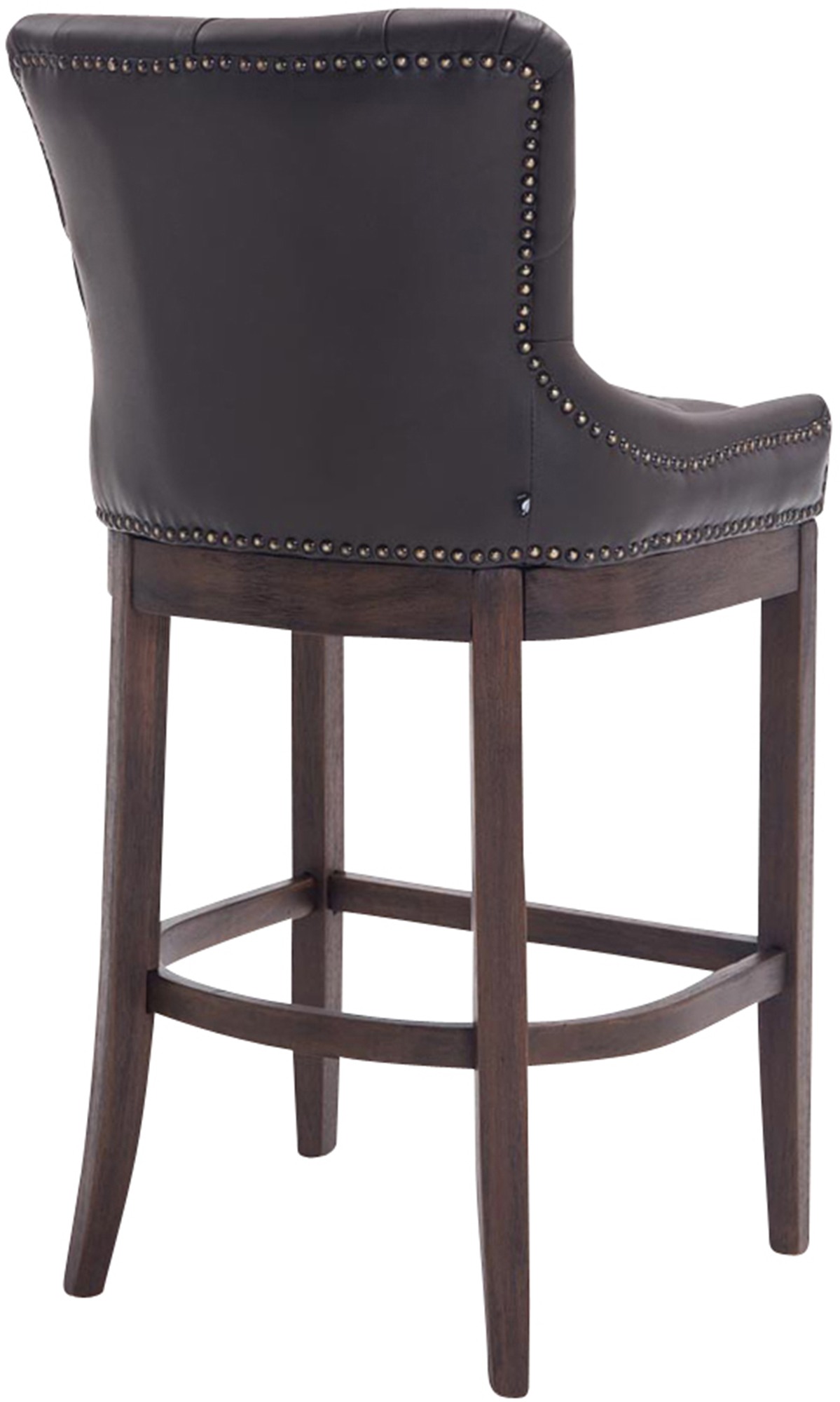 Sgabello Lakewood vera pelle antico-scuro