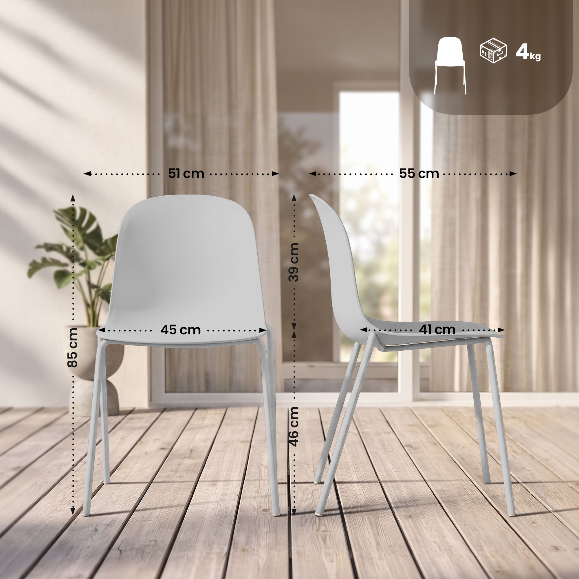 Sedia Hardin elegante e resistente ideale per casa o ufficio design moderno facile da pulire