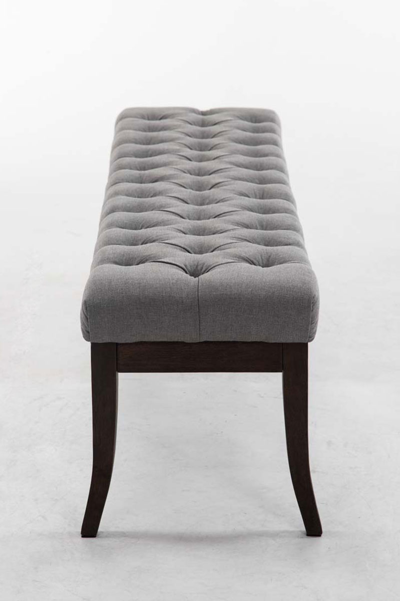Panca design RAMSES in legno scuro antico e tessuto