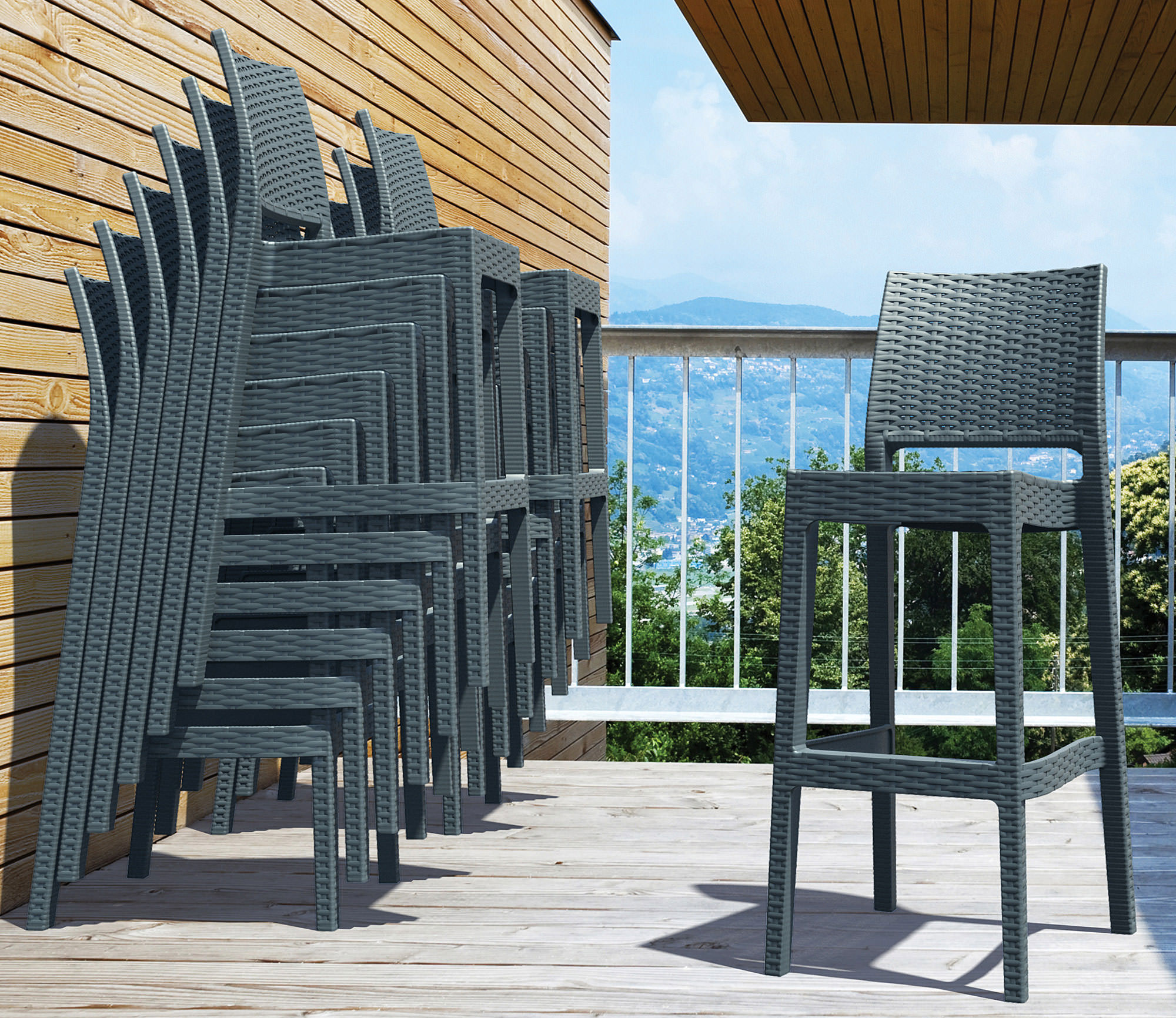 Sgabello Outdoor JAMAICA Impilabile