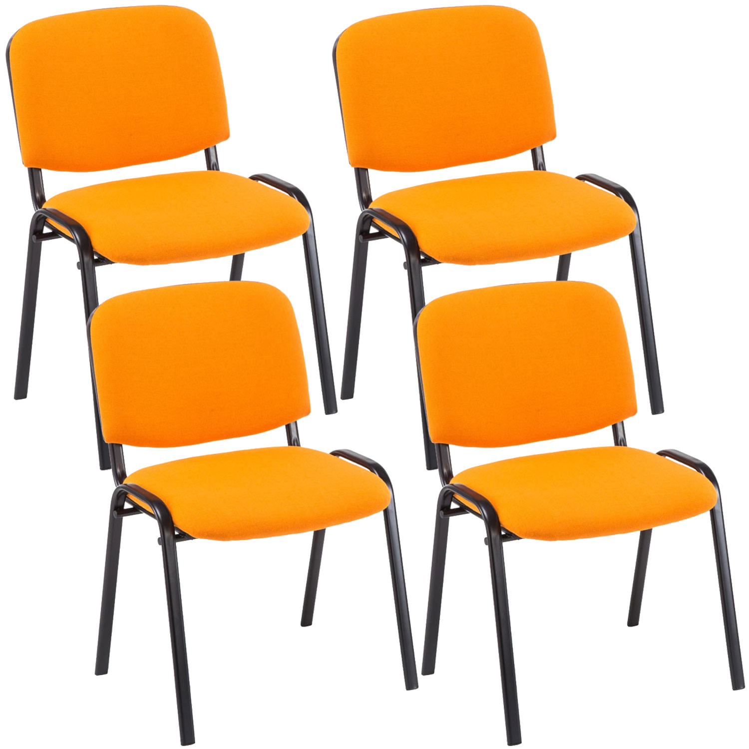 Set 4 Sedie Ufficio Visitatore Ken Imbottite In Tessuto