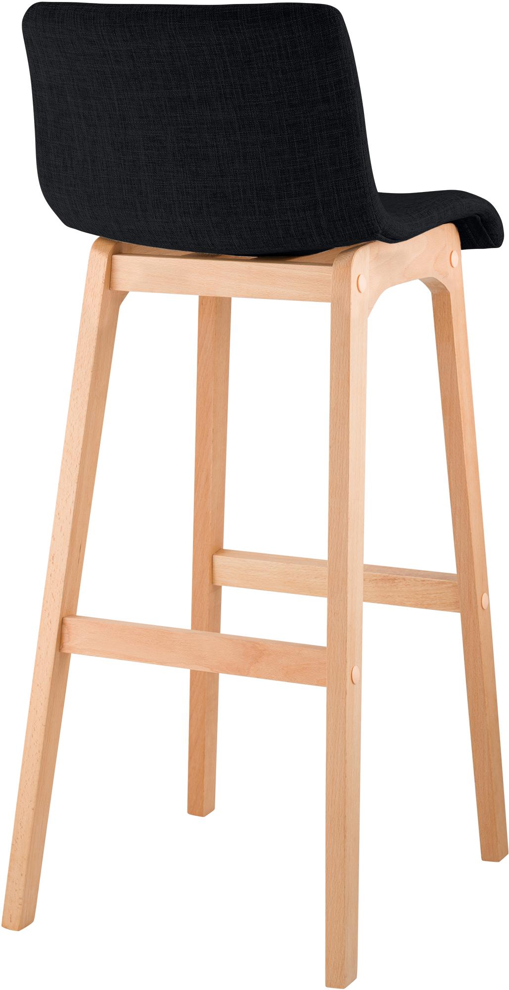 Set di 2 sgabelli da bar Hover in tessuto con base a quattro gambe in legno naturale