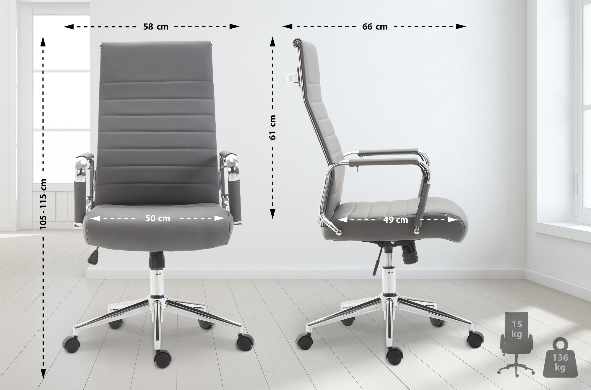 Sedia ufficio Kolumbus in similpelle