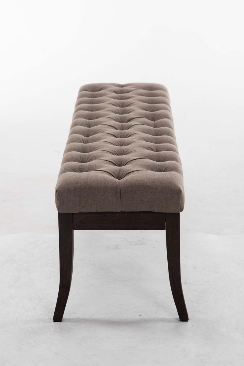 Panca design RAMSES in legno scuro antico e tessuto