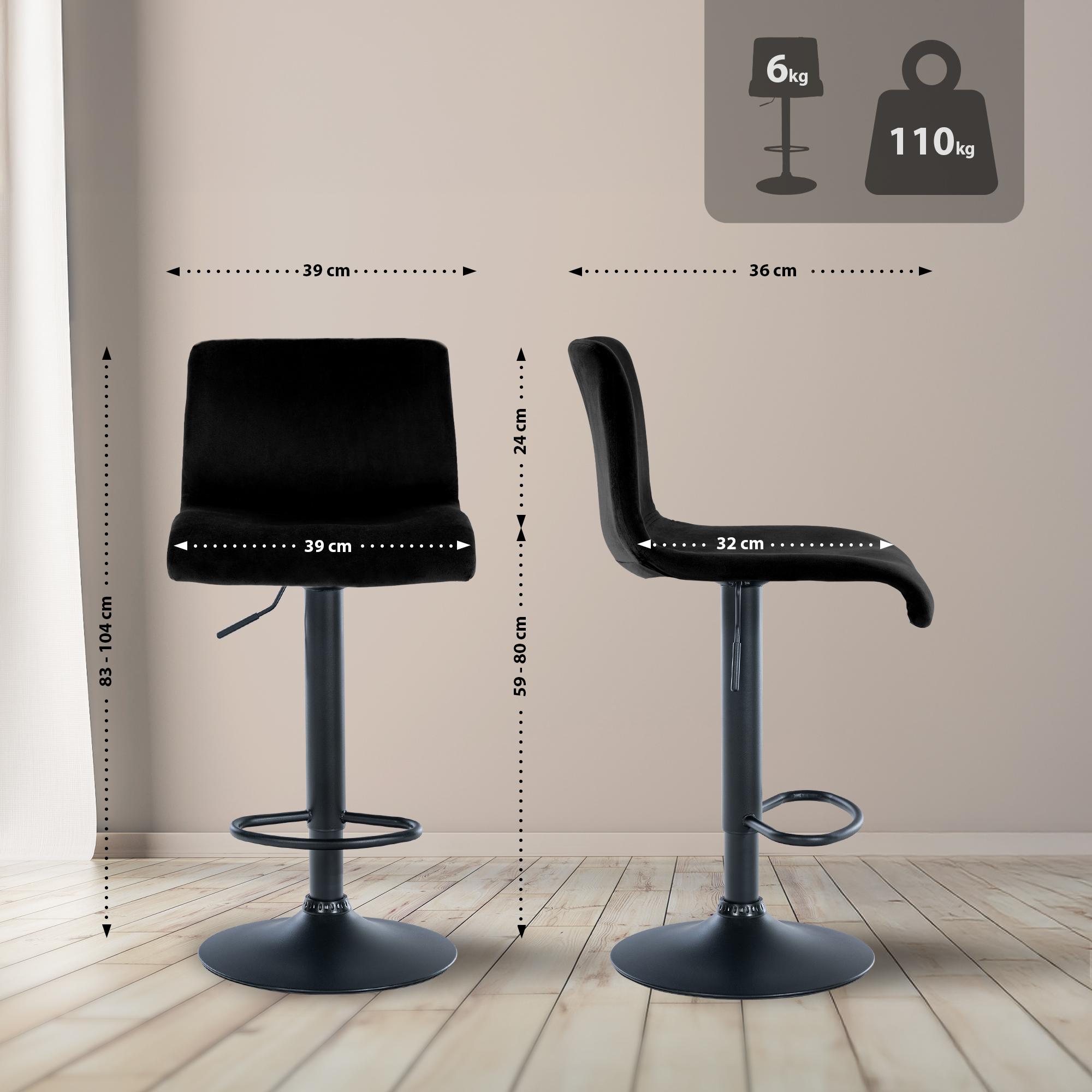 Sgabello Bar Hover in Velluto
