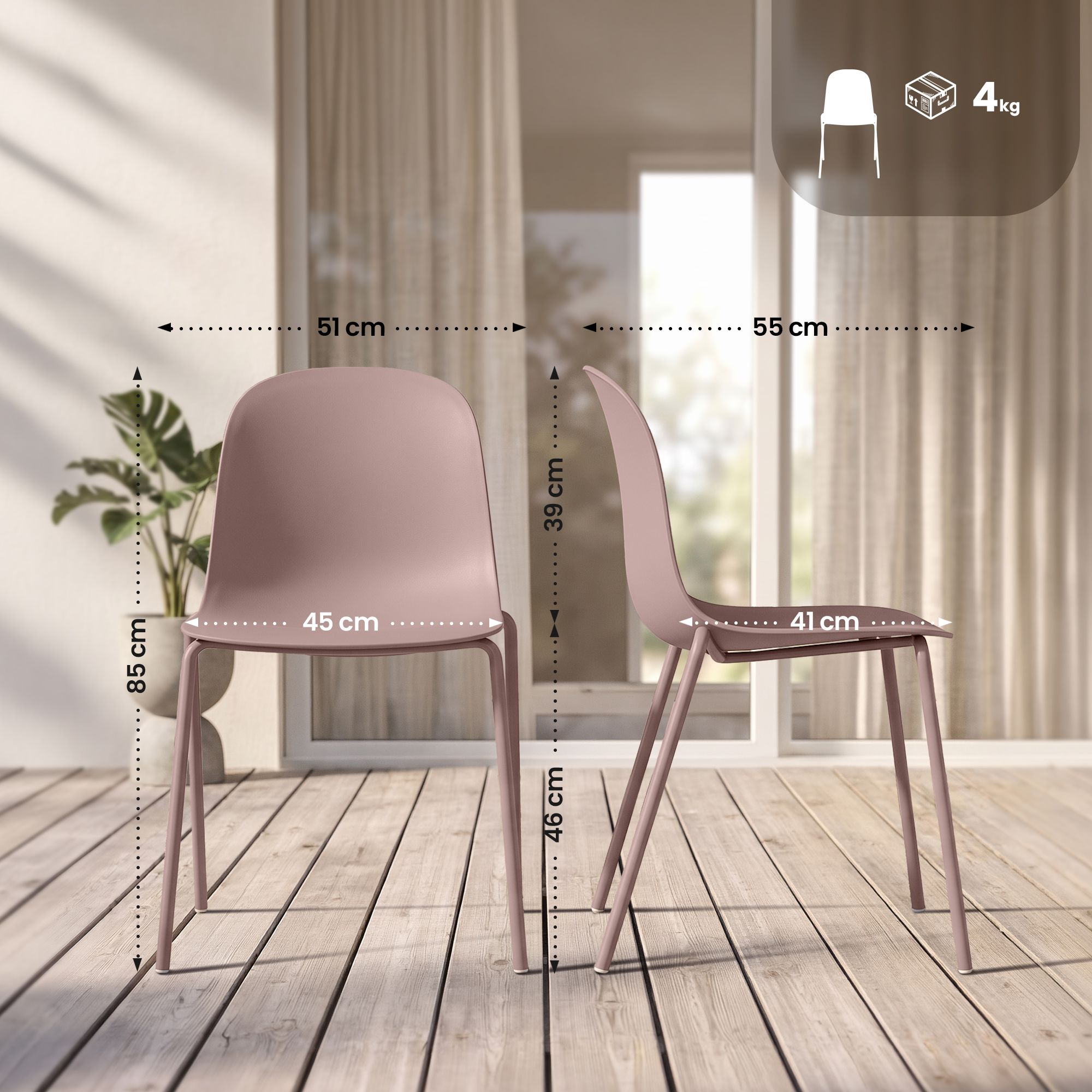 Sedia Hardin elegante e resistente ideale per casa o ufficio design moderno facile da pulire