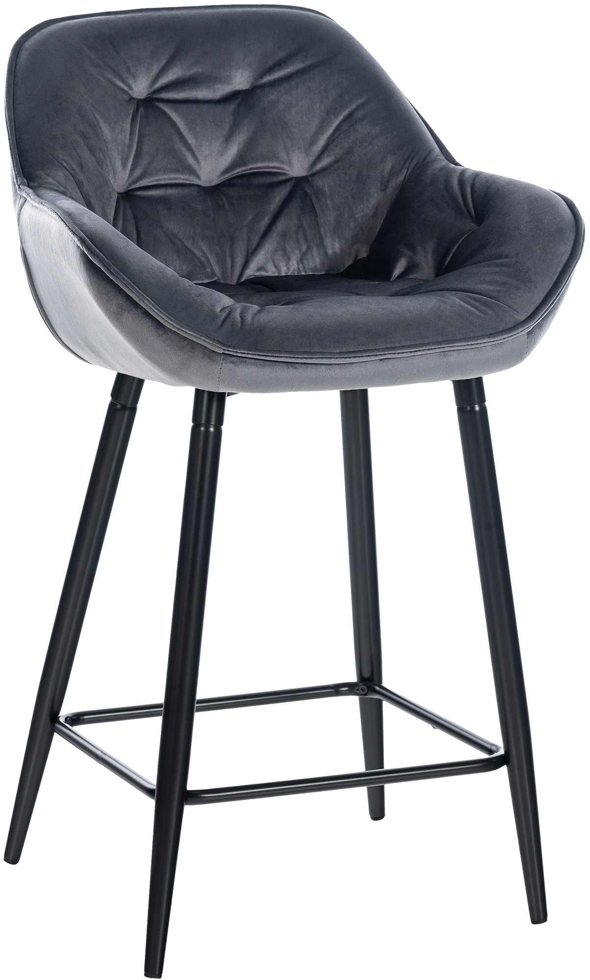 Sgabello da bar Gibson in velluto altezza seduta 76 cm