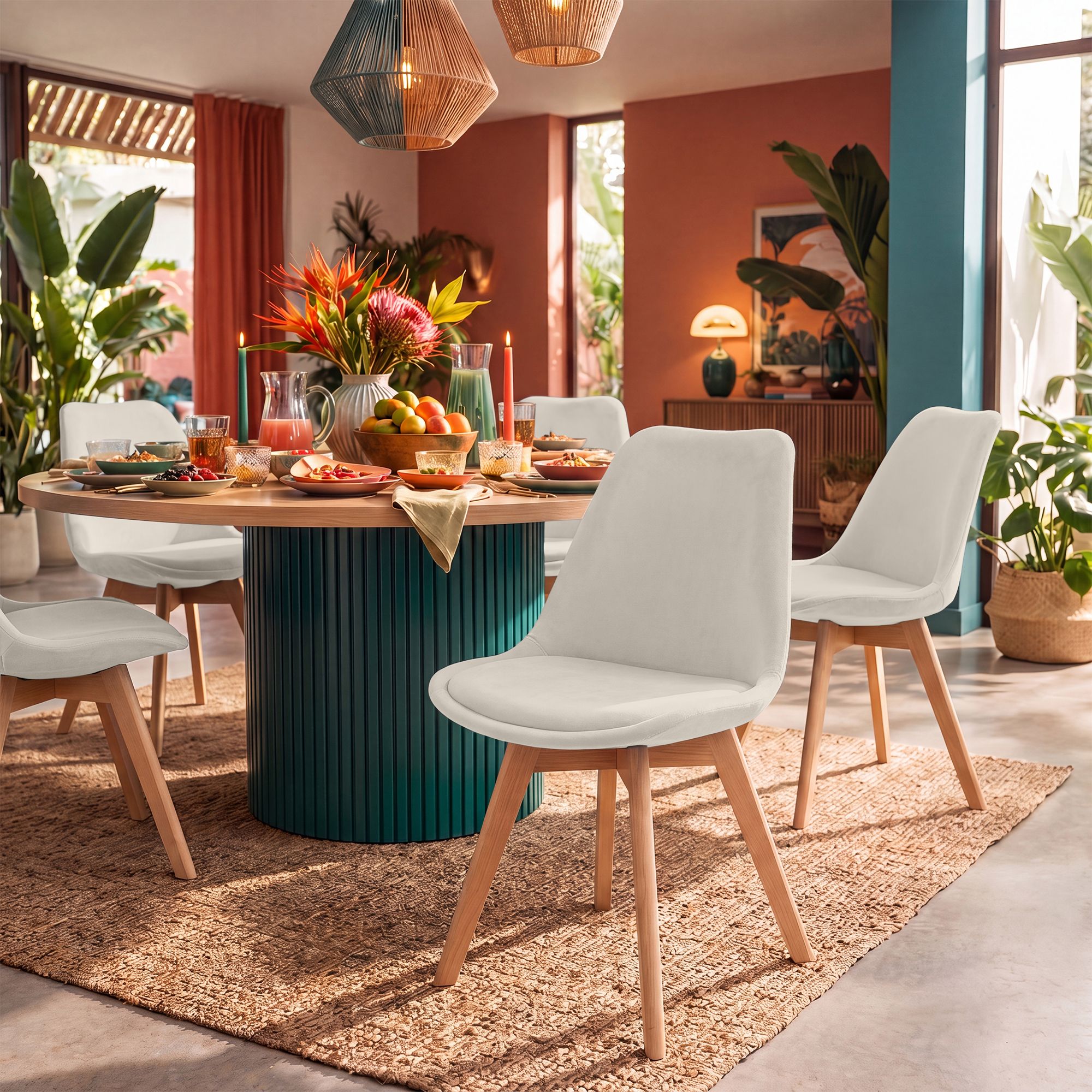Set 4 sedie da pranzo Linares eleganti e confortevoli per ogni ambiente