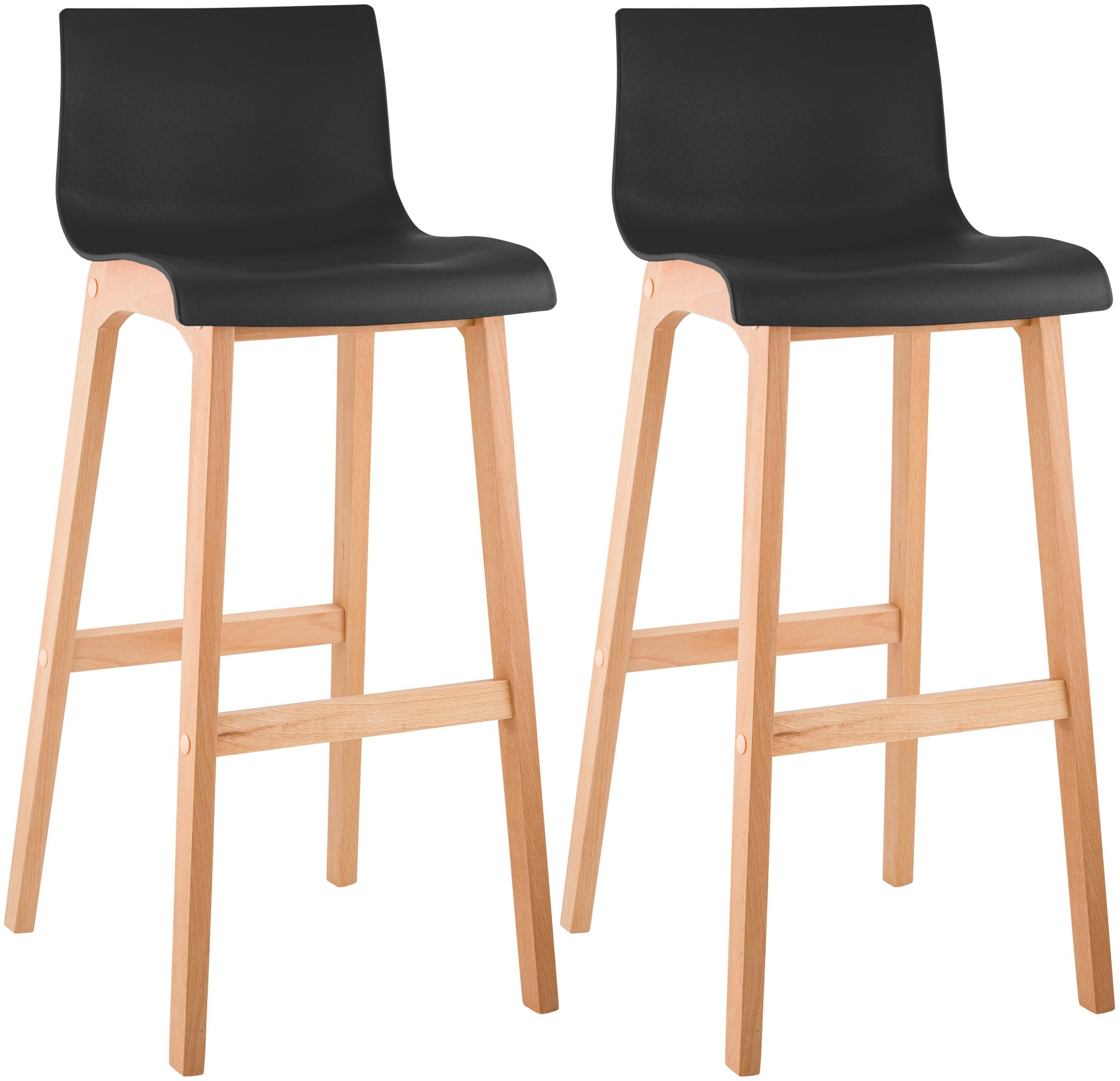 Set di 2 sgabelli da bar Hover in plastica con gambe a quattro piedi Natura