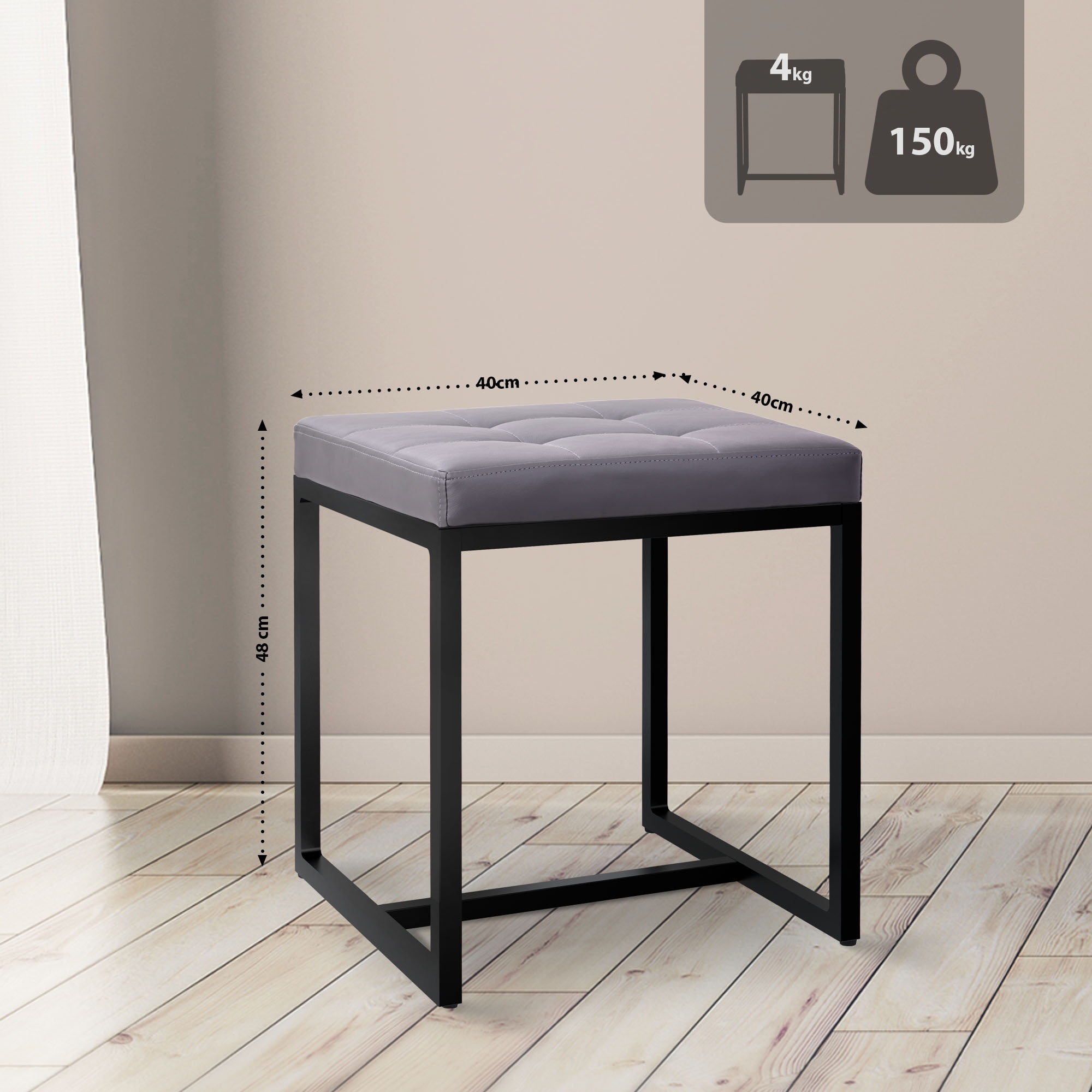 Sgabello Barci con struttura nera