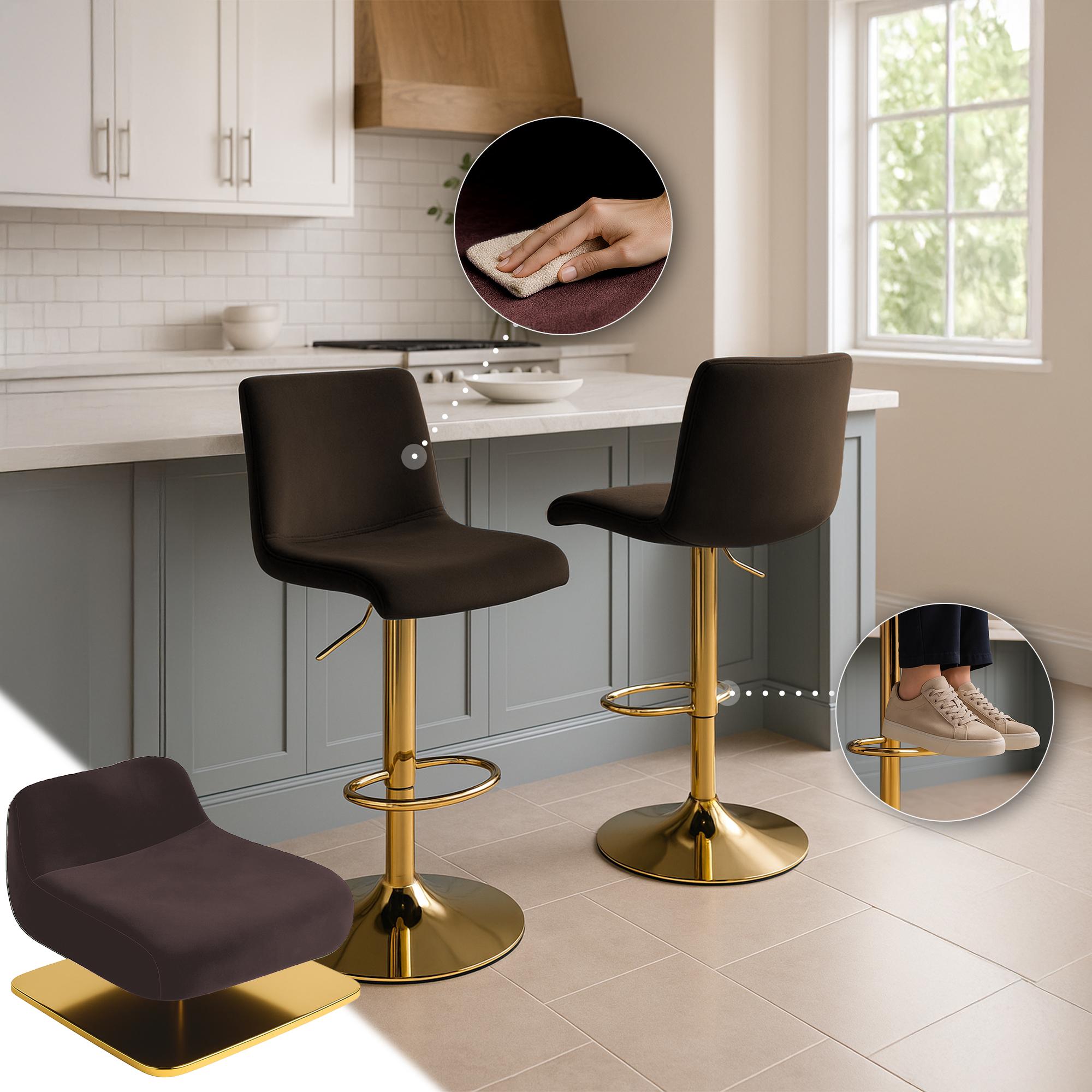 Sgabello Bar Hover in Velluto