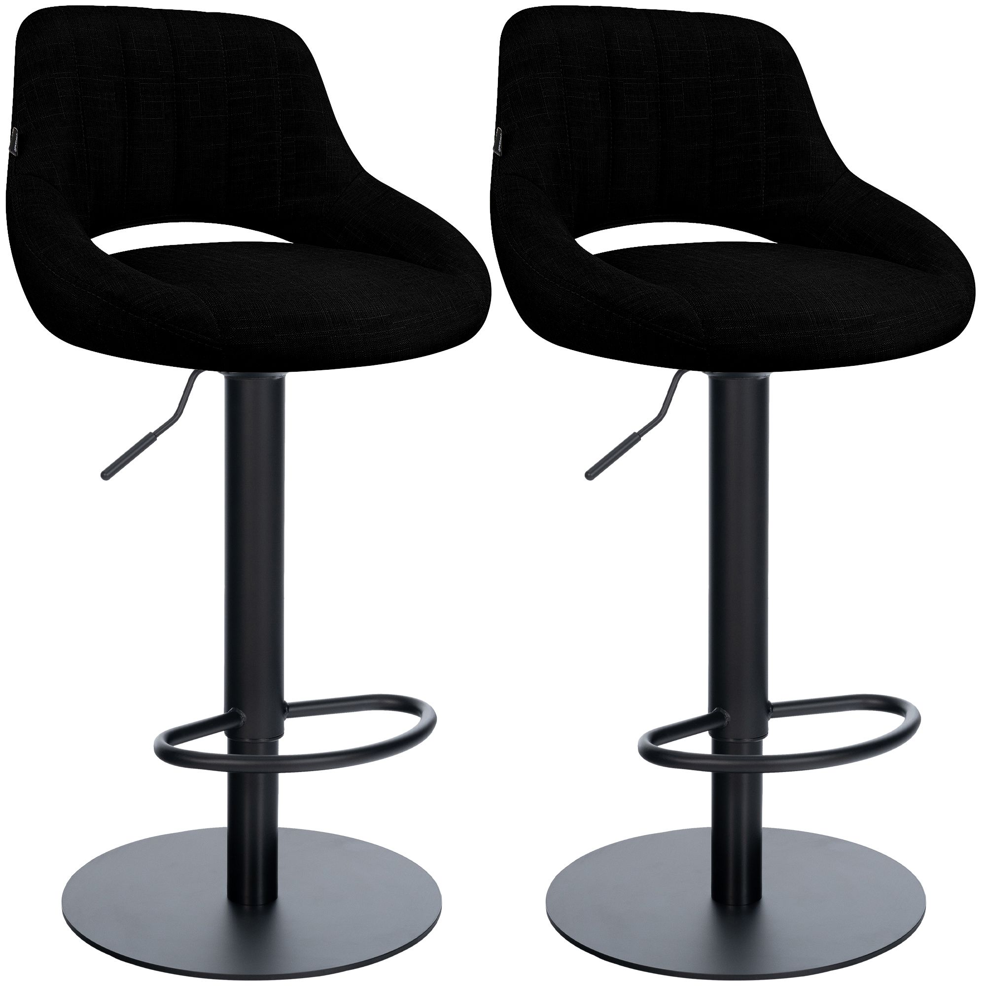 Set da 2 sgabelli da bar Milet neri con basi extra pesanti