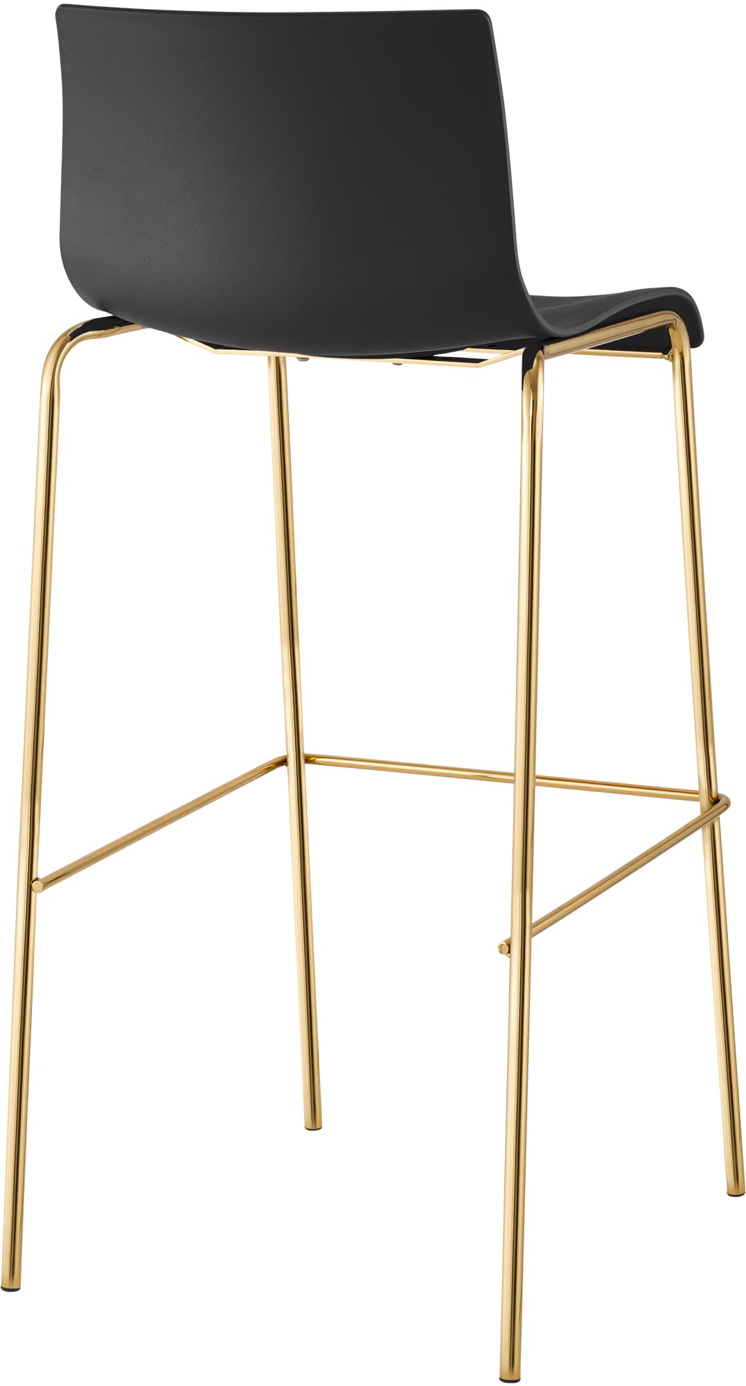 Set da 2 sgabelli da bar Hover in plastica con base a 4 gambe color oro