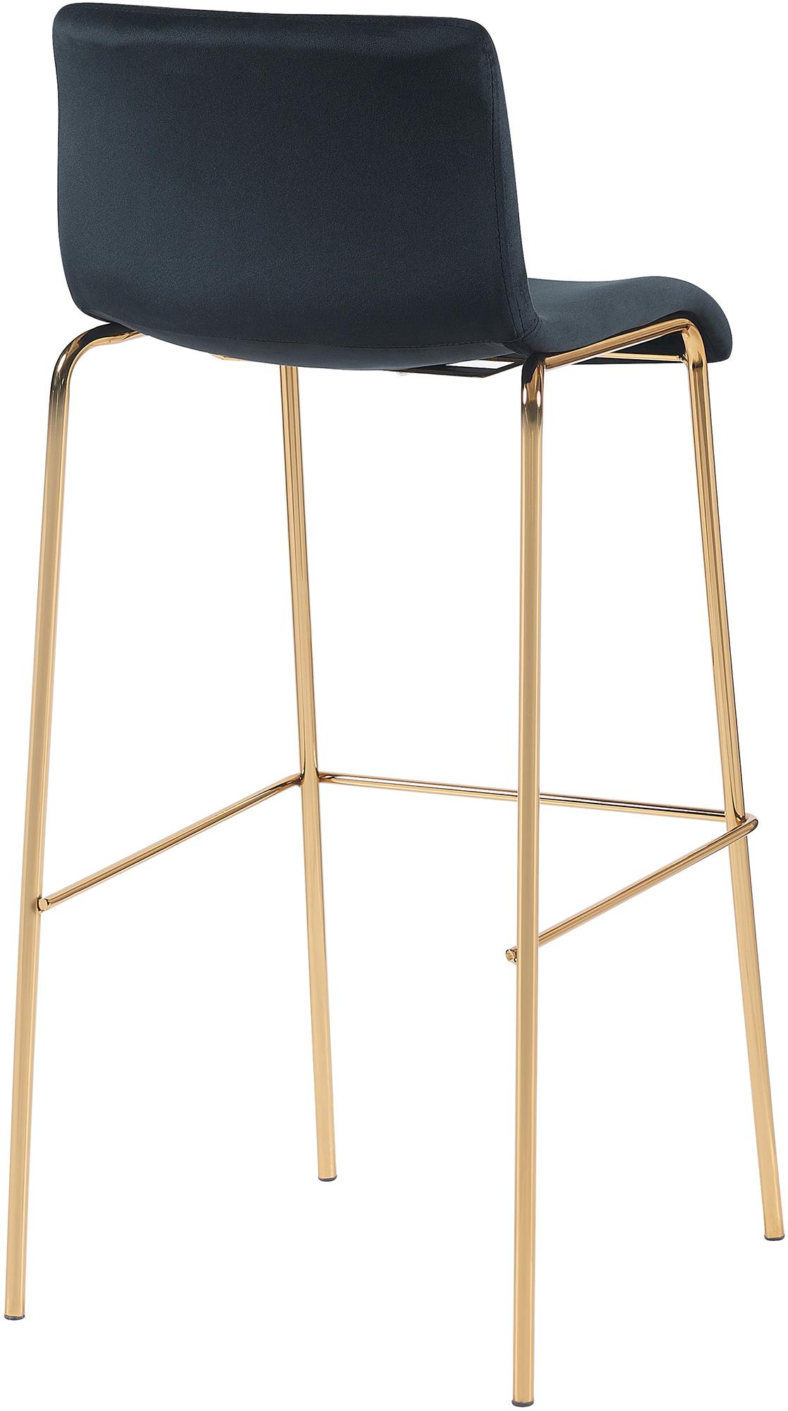 Sgabello da bar Hoover in velluto con struttura a quattro gambe oro