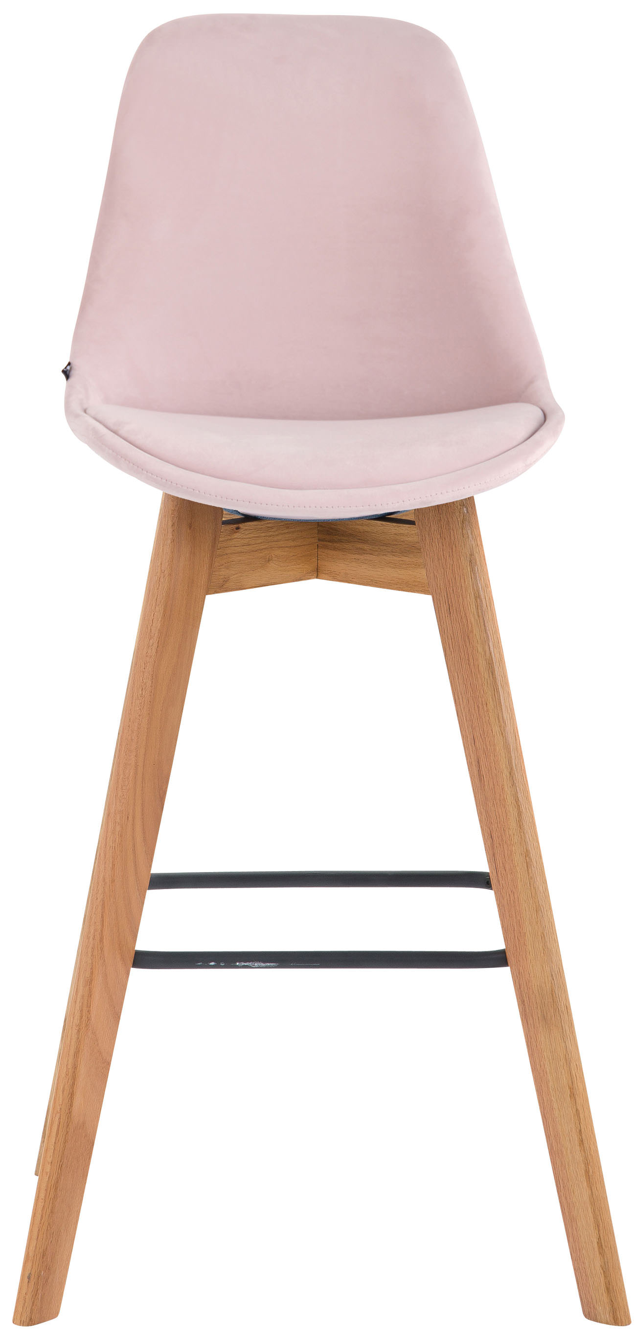 Set 2 Sgabelli Alti Scandinavi Metz In Velluto E Legno