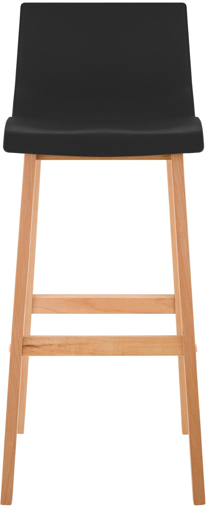 Sgabello da Bar Hover con Seduta in Plastica e Telaio in Legno Natura