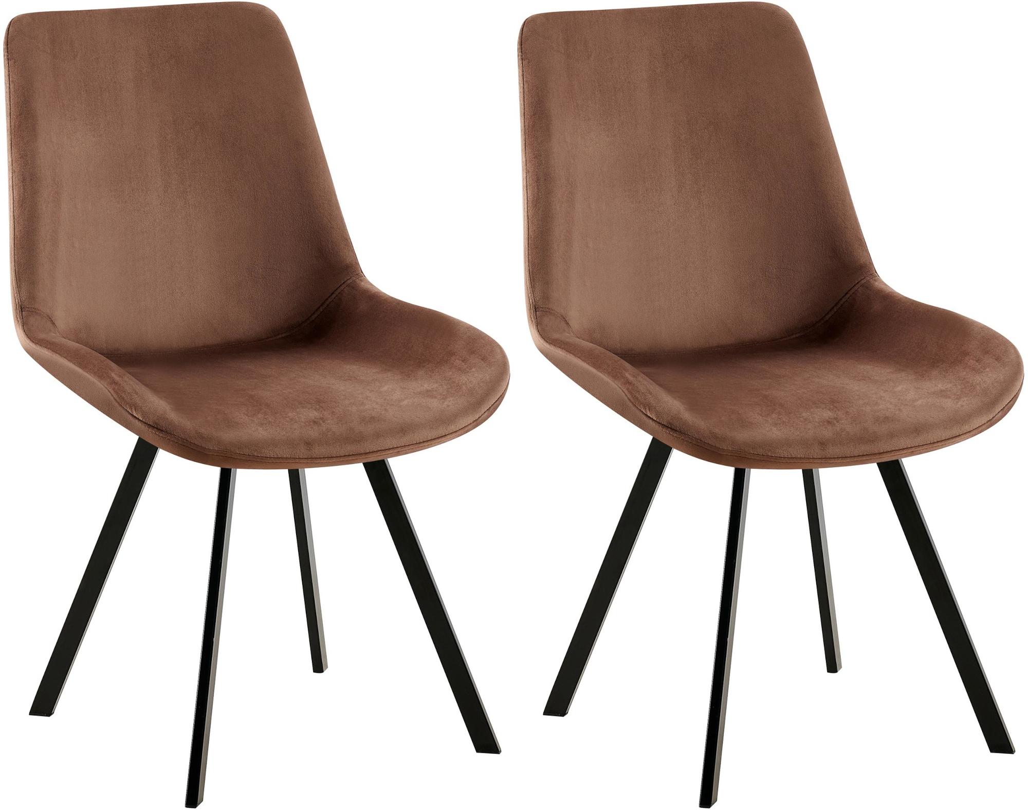 Set di 2 sedie da pranzo Lewes in velluto