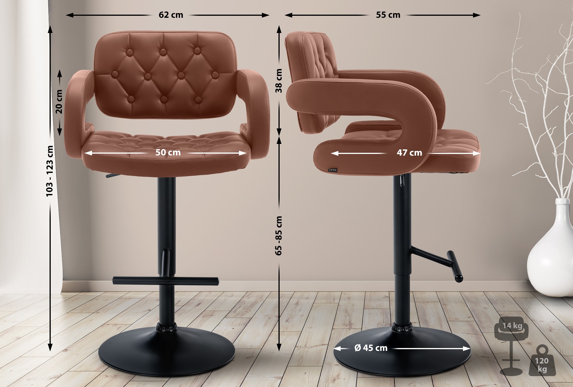 Sgabello Dublin in similpelle