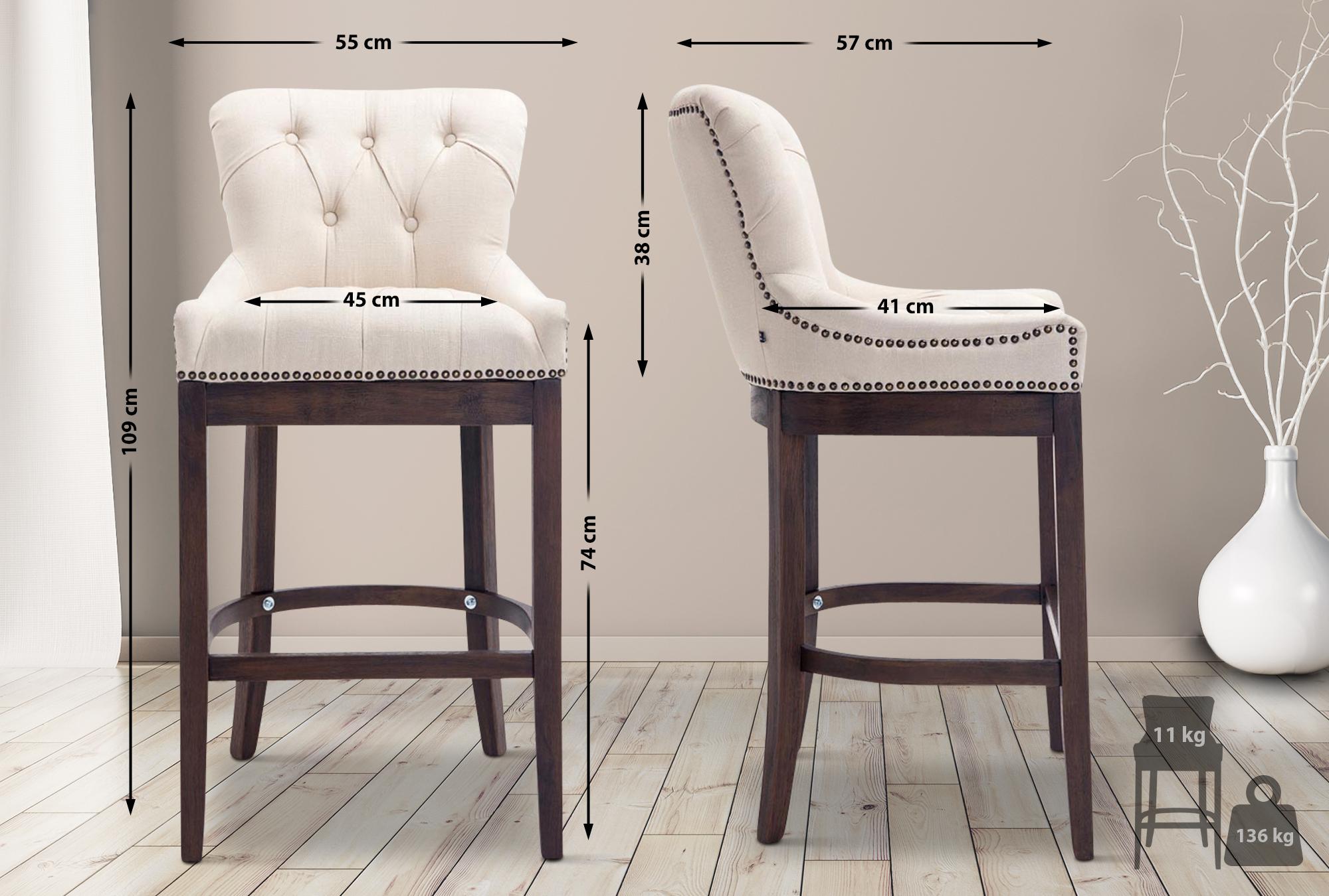 Sgabello Lakewood stoffa antico-scuro