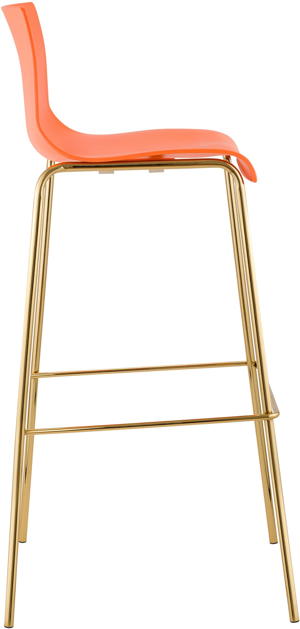 Sgabello da Bar Hover in Plastica, Telaio a Quattro Gambe in Oro