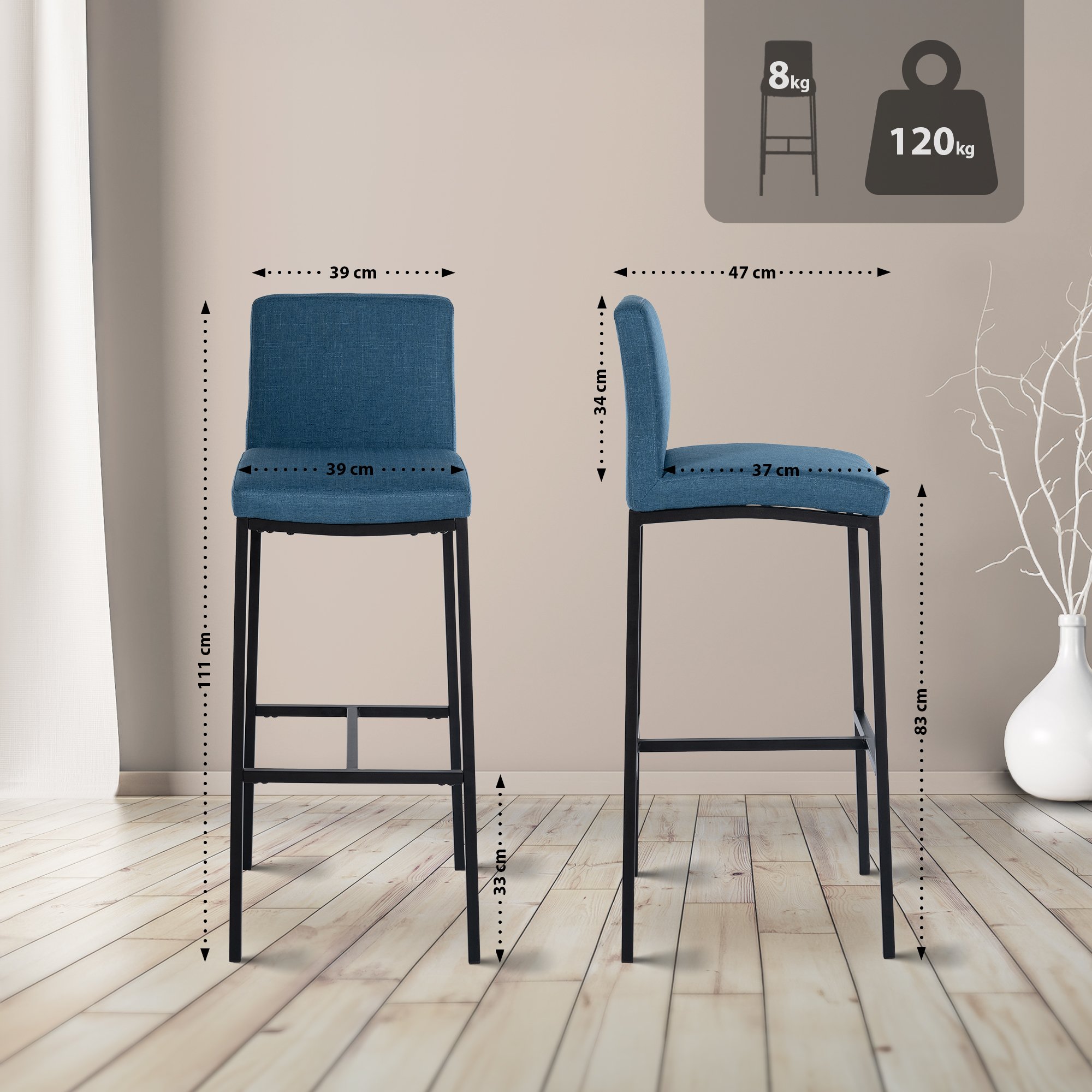 Set di 2 sgabelli da bar Freeport