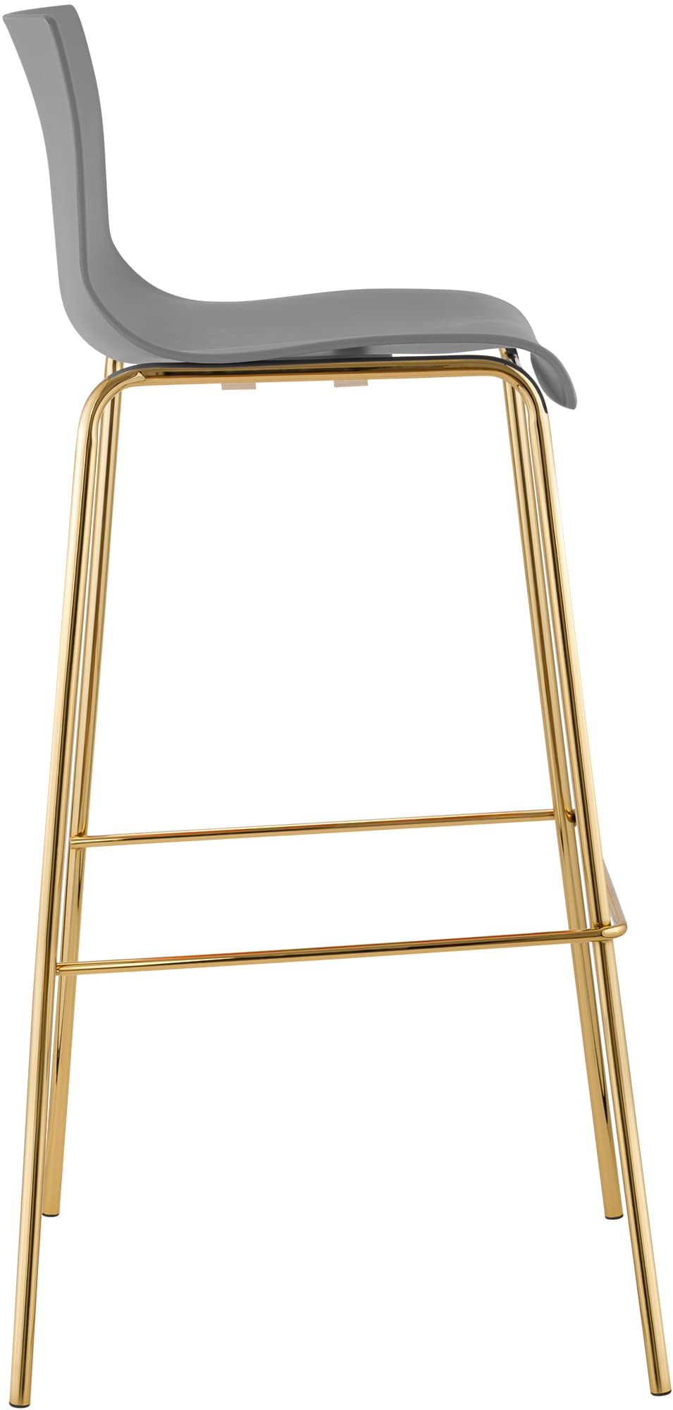 Sgabello da Bar Hover in Plastica, Telaio a Quattro Gambe in Oro