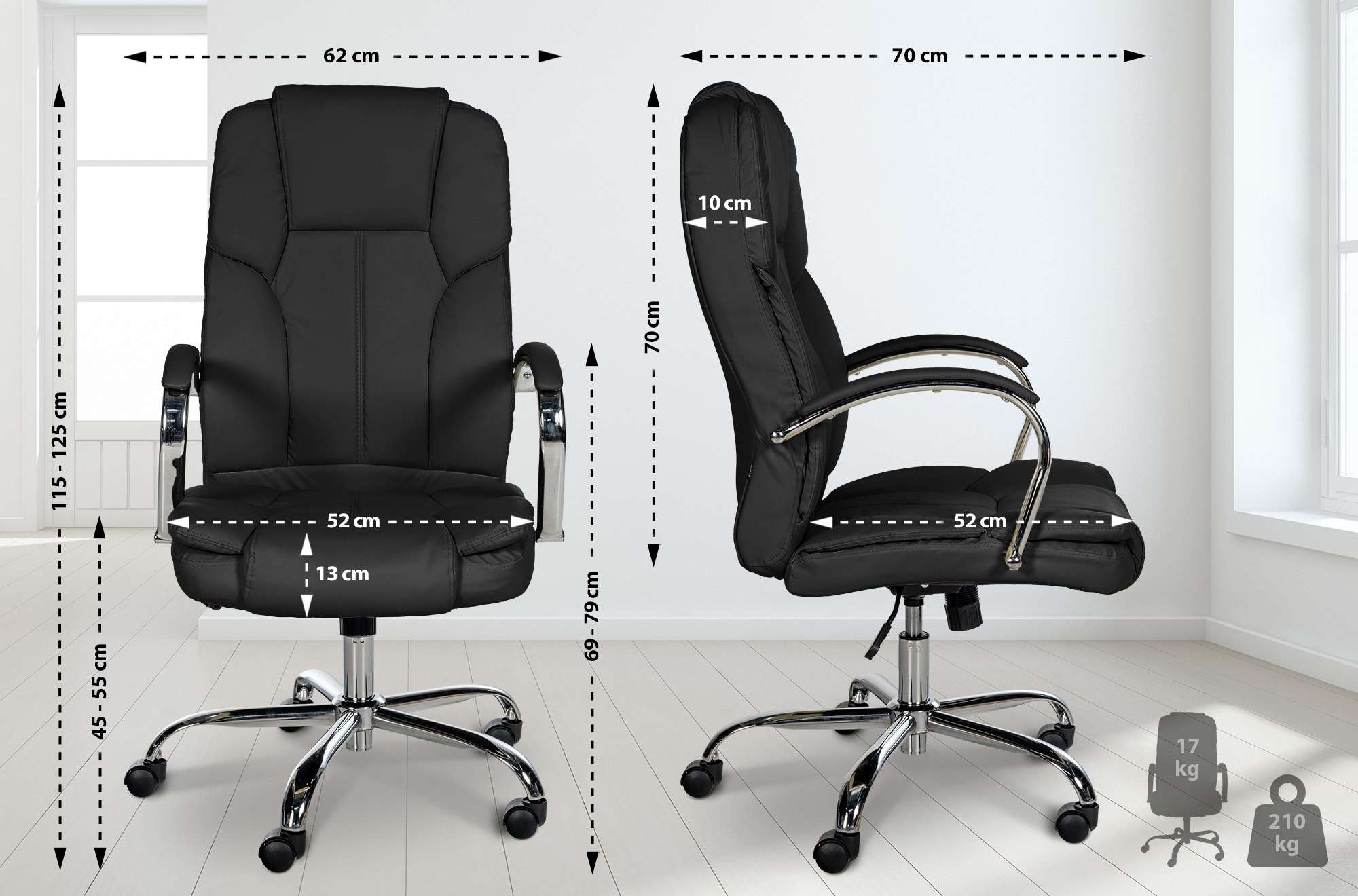 Poltrona ufficio XXL Xanthos in similpelle