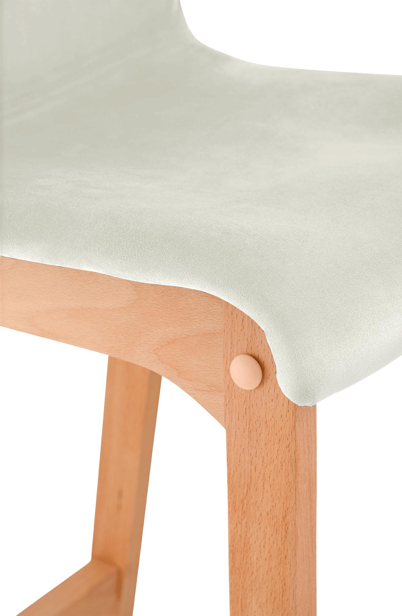 Sgabello Bar Hover Velluto Base a Quattro Gambe Natura