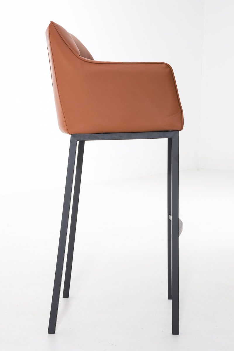 Sgabello da Bar Damaso in Similpelle con Base a Quattro Gambe