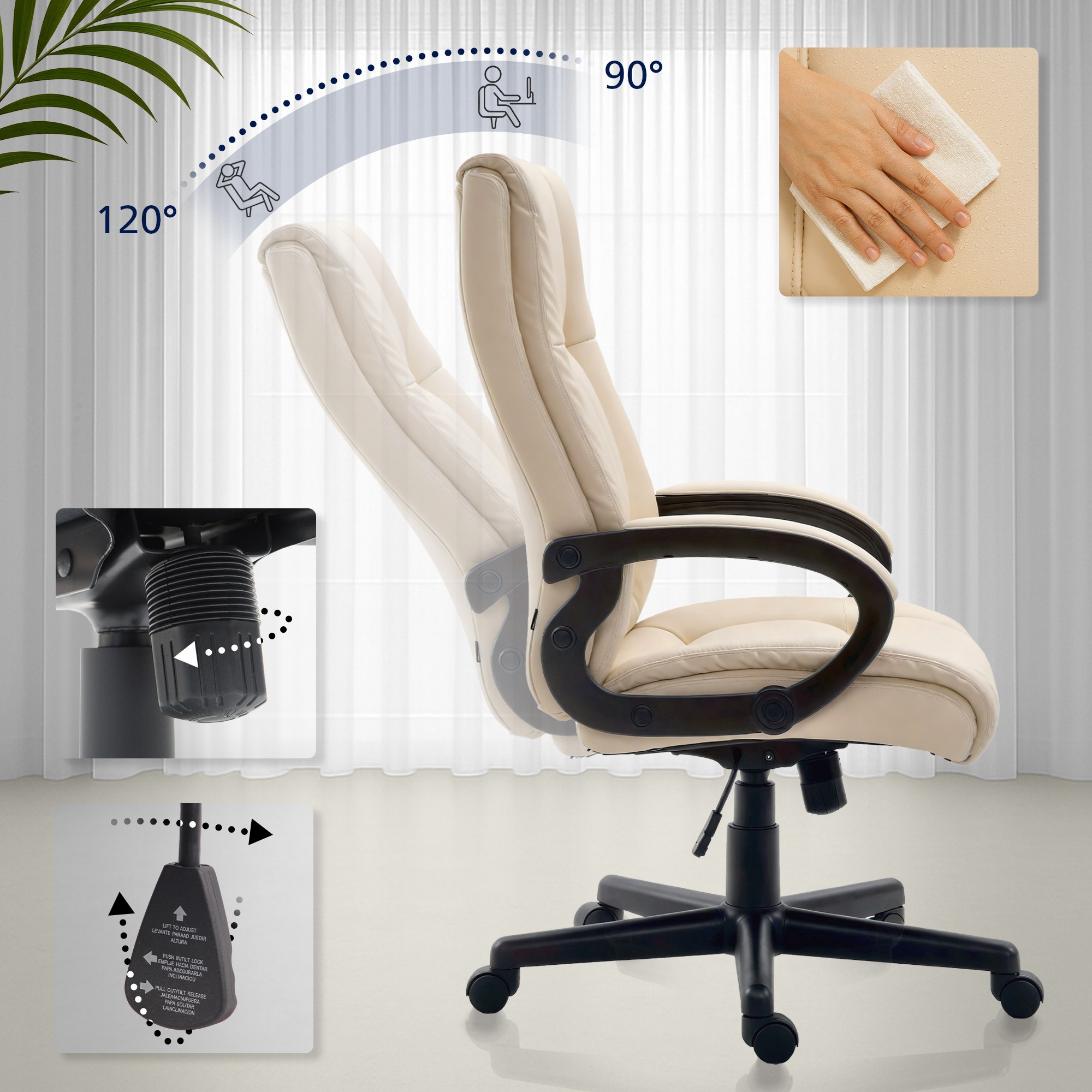 Sedia da ufficio XL Sparta in similpelle
