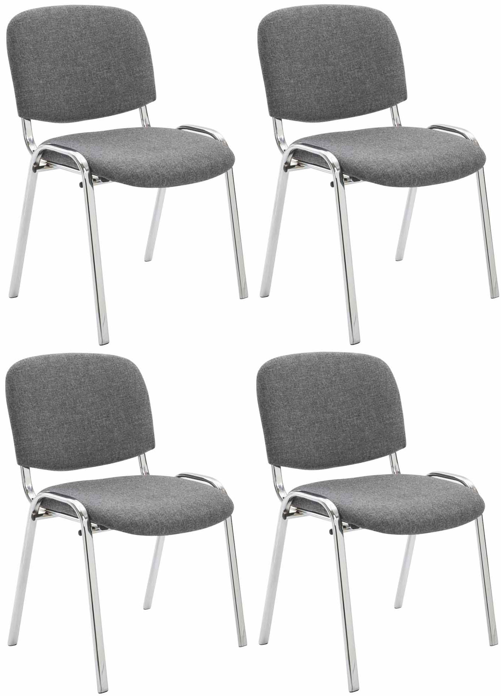 Set di 4 sedie Ken Chrome in tessuto