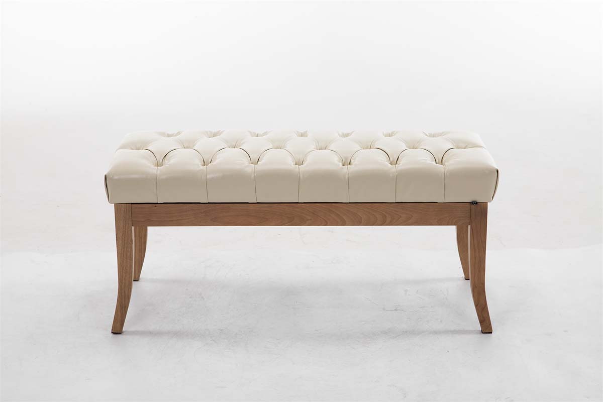 Panca design RAMSES in similpelle e legno chiaro antico