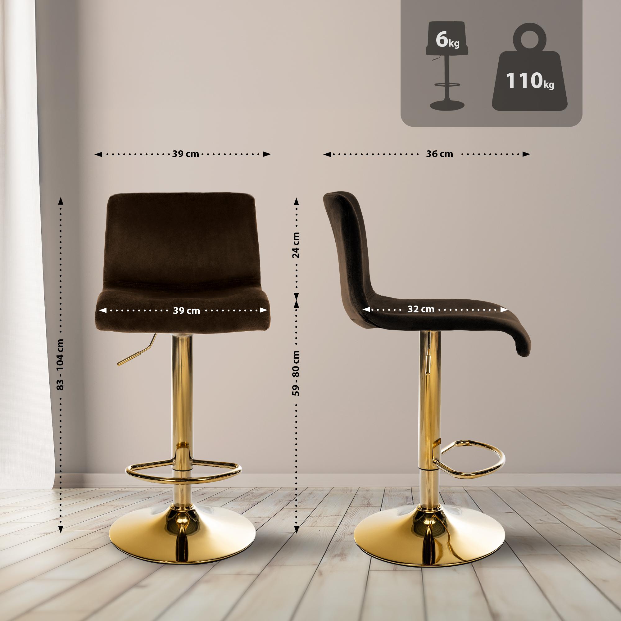 Sgabello Bar Hover in Velluto