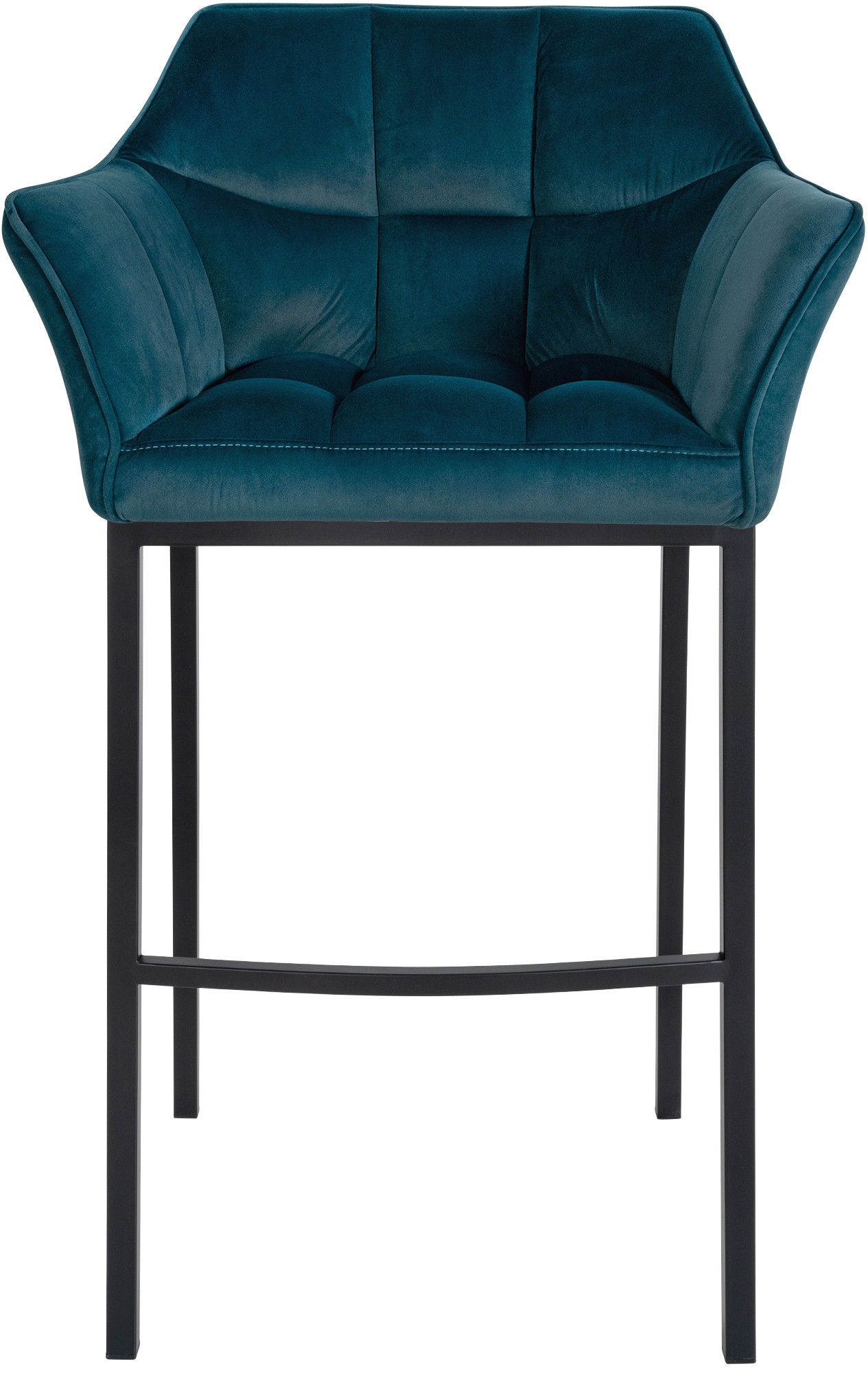 Set di 2 sgabelli bar Damaso in velluto con base a quattro gambe