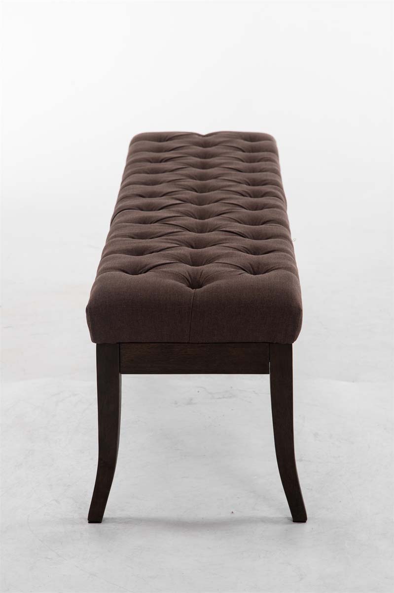 Panca design RAMSES in legno scuro antico e tessuto