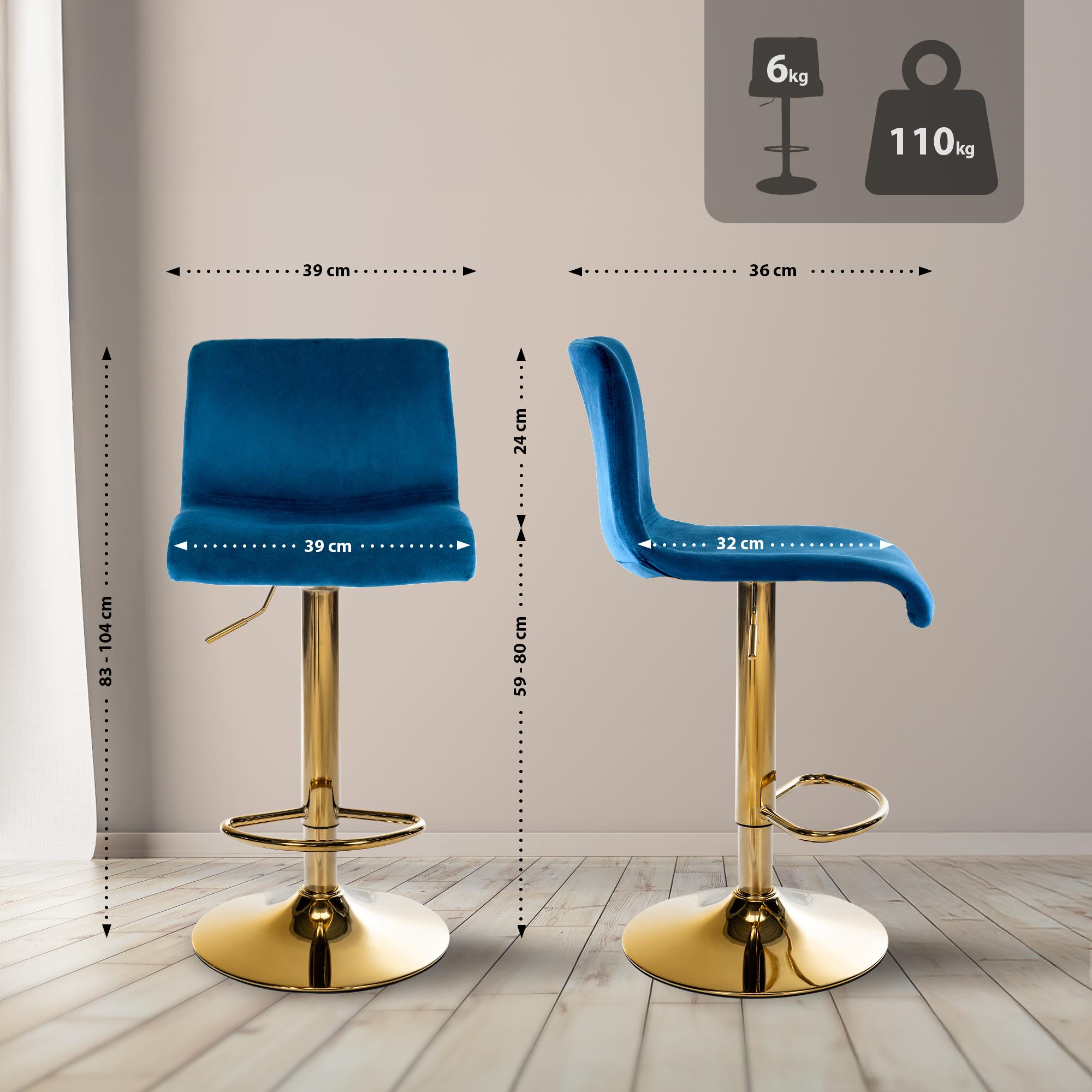 Sgabello Bar Hover in Velluto