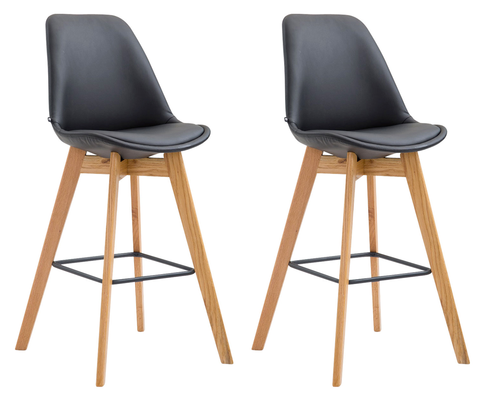 Set 2 sgabelli cucina Metz in similpelle