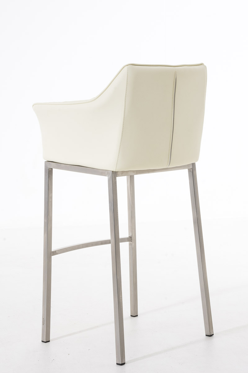 Sgabello da Bar Damaso in Similpelle con Base a Quattro Gambe