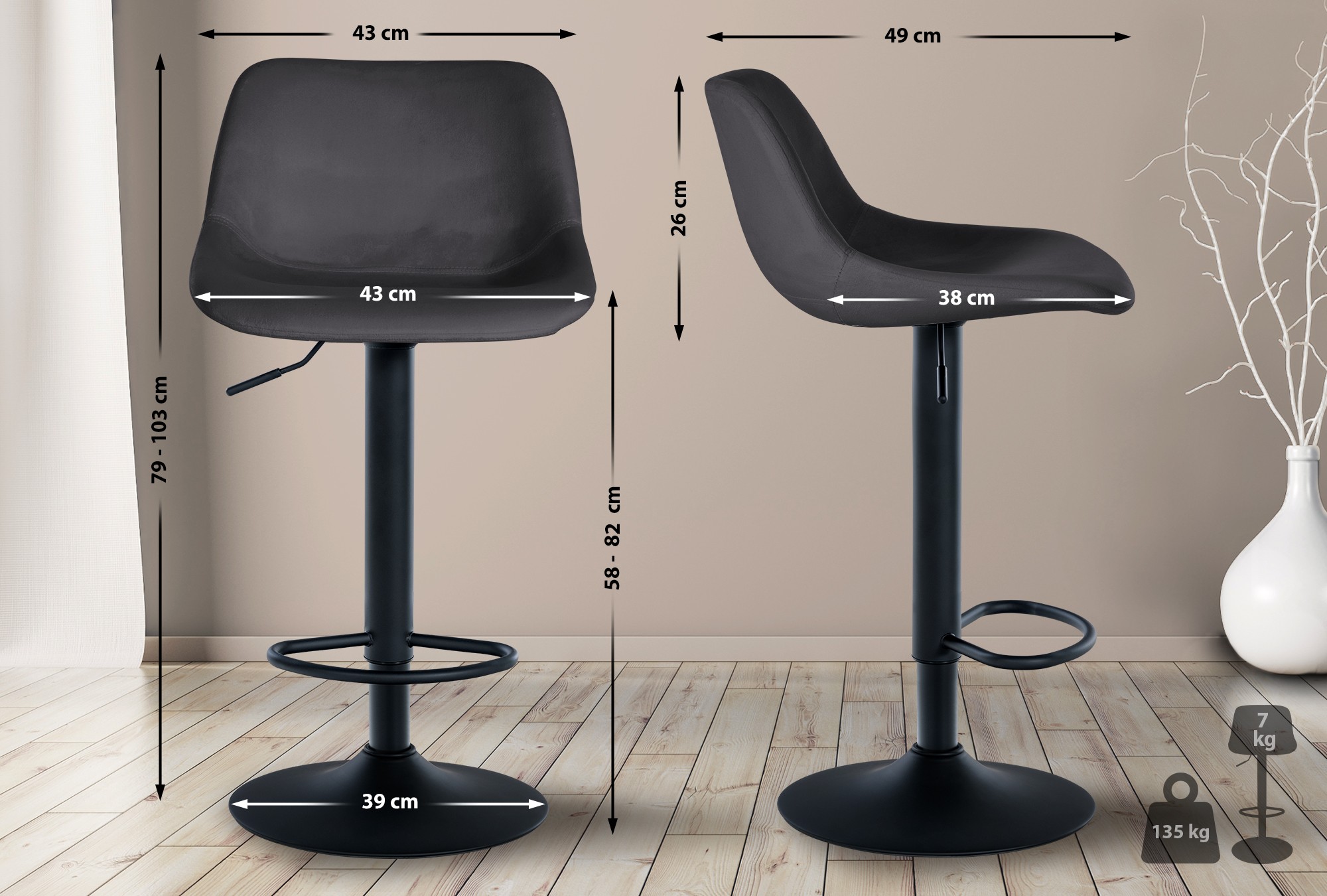 Sgabello da bar 2er Loft