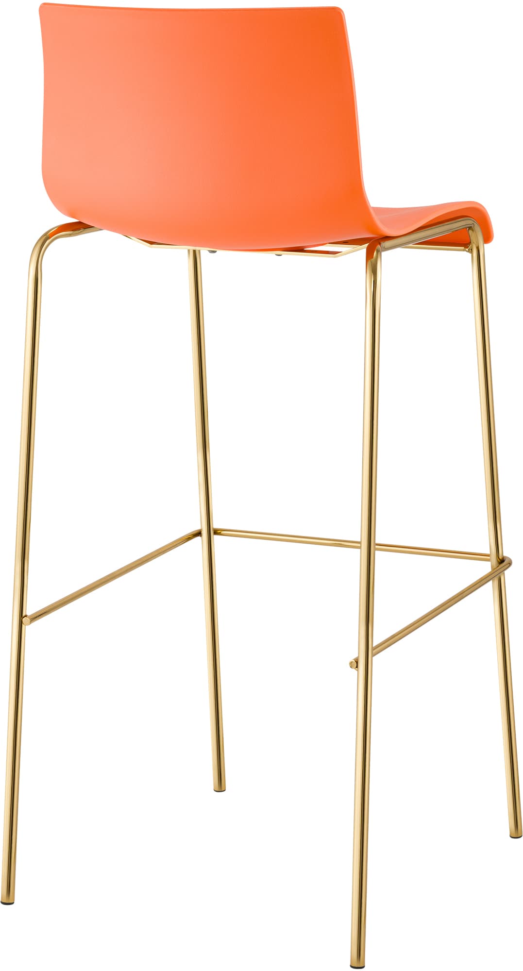 Set da 2 sgabelli da bar Hover in plastica con base a 4 gambe color oro